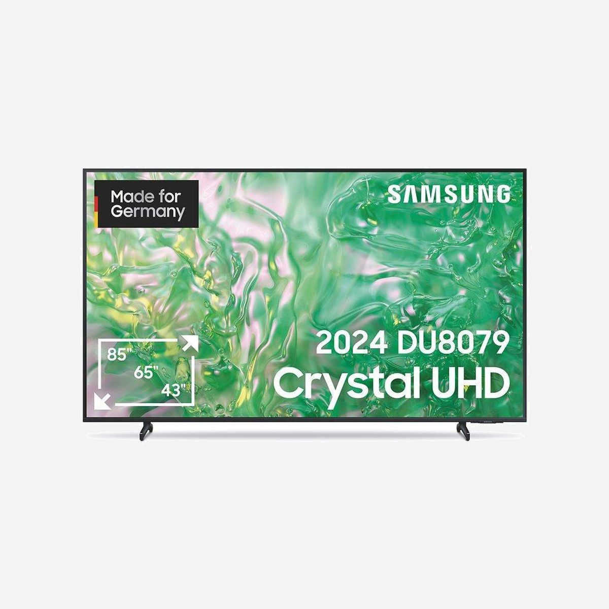 Samsung Smart TV 4K Ultra HD 43" LCD Plat 3840x2160 50Hz DVB-C/T2 Wifi 5 Bluetooth 5.2 Tizen HDR10+ HLG VESA 200x200 - Samsung GU43DU8079U. Taille de l'écran: 109,2 cm (43"), Résolution de l'écran: 3840 x 2160 pixels, Type HD: 4K Ultra HD, Technologie d'affichage: LCD, Forme d'écran: Plat. Smart TV. Format d'image: 16:9. Format du système de signal numérique: DVB-C, DVB-T2. Wifi, Ethernet/LAN. Couleur du produit: Noir
