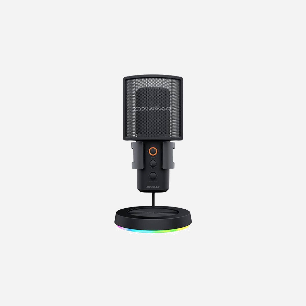 COUGAR Gaming Screamer-X Microphone Studio Noir USB Type-C 20-20000Hz -45dB 16bit/48kHz 120dB SPL max, Windows/macOS, Filtre Pop, Support Bureau - COUGAR Gaming Screamer-X. Type: Microphone de studio, Sensibilité du microphone: -45 dB, Fréquence du microphone: 20 - 20000 Hz. Technologie de connectivité: Avec fil, Interface de l'appareil: USB, Connecteur USB: USB Type-C. Couleur du produit: Noir, Segment de marché: Consommateur, Type de commande: Boutons, Rotatif, Glissière. Source d'alimentation: USB, Tension de fonctionnement: 5 V, Consommation électrique: 130 mA. Largeur: 136 mm, Profondeur: 257 mm, Hauteur: 134 mm