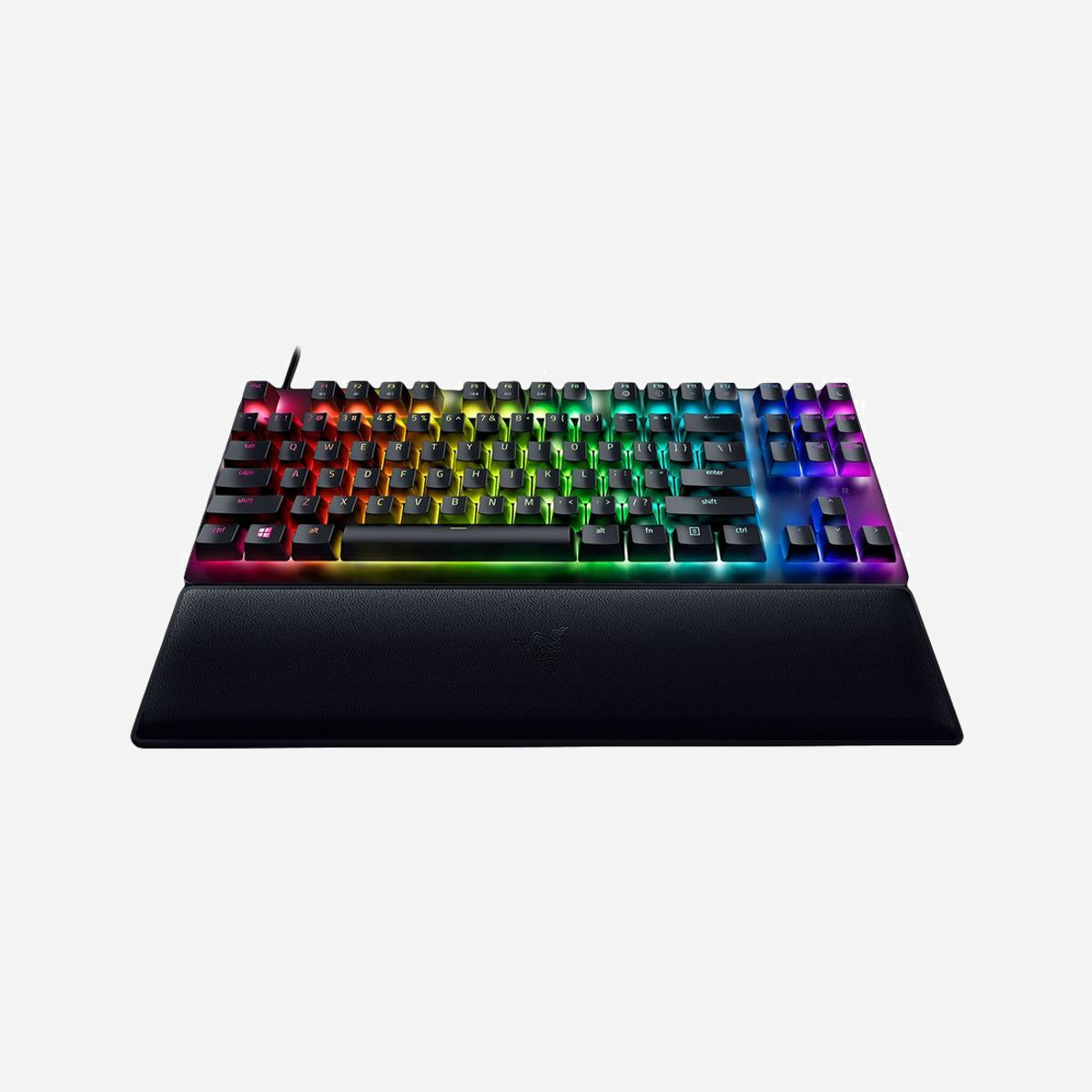 Clavier Gamer Razer RZ03-03941100-R3G1 QWERTZ Allemand USB, Mécanique, Rétroéclairage LED RGB, Sans Pavé Numérique, Anti-Ghosting, Polling Rate 8000Hz. - Razer RZ03-03941100-R3G1. Facteur de forme du clavier: Sans clé (80 - 87%). Style de clavier: Courbé. Technologie de connectivité: Avec fil, Interface de l'appareil: USB, Interrupteur à clé de clavier: Clavier mécanique, Disposition des touches du clavier: QWERTZ. Type de rétro: LED RGB, Repose-poignets. Utilisation recommandée: Jouer. Couleur du produit: Noir