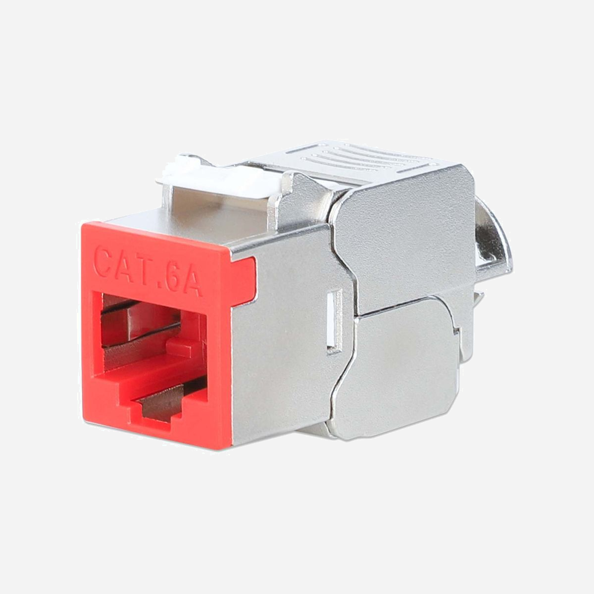 Intellinet 791311 Module Keystone RJ-45 Cat6a 10GBase-T PoE, contacts plaqué Or, corps Zinc, Rouge/Inox, 500MHz, -10°C à 60°C, 14.8x36x20mm - Intellinet 791311. Type de construction: Plat, Couleur du produit: Rouge, Acier inoxydable, Connecteur 1: RJ-45. Largeur: 14,8 mm, Profondeur: 36 mm, Hauteur: 20 mm. Poids du paquet: 20 g. Quantité: 1 pièce(s)