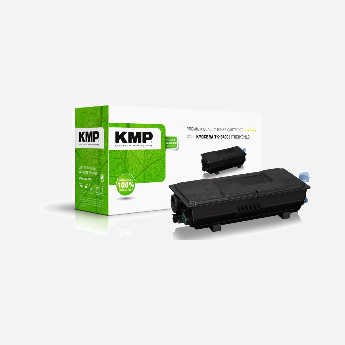 Cartouche Toner Noir Compatible KMP 2929.0000 (Réf: TK3400/1T0C0Y0NL0) - 12500 pages - Kyocera Ecosys MA/PA 4500 Series - KMP 2929,0000. Rendement par page de toner noir: 12500 pages, Rendement par page de toner de couleur: 0 pages, Couleurs d'impression: Noir, Quantité: 1 pièce(s)