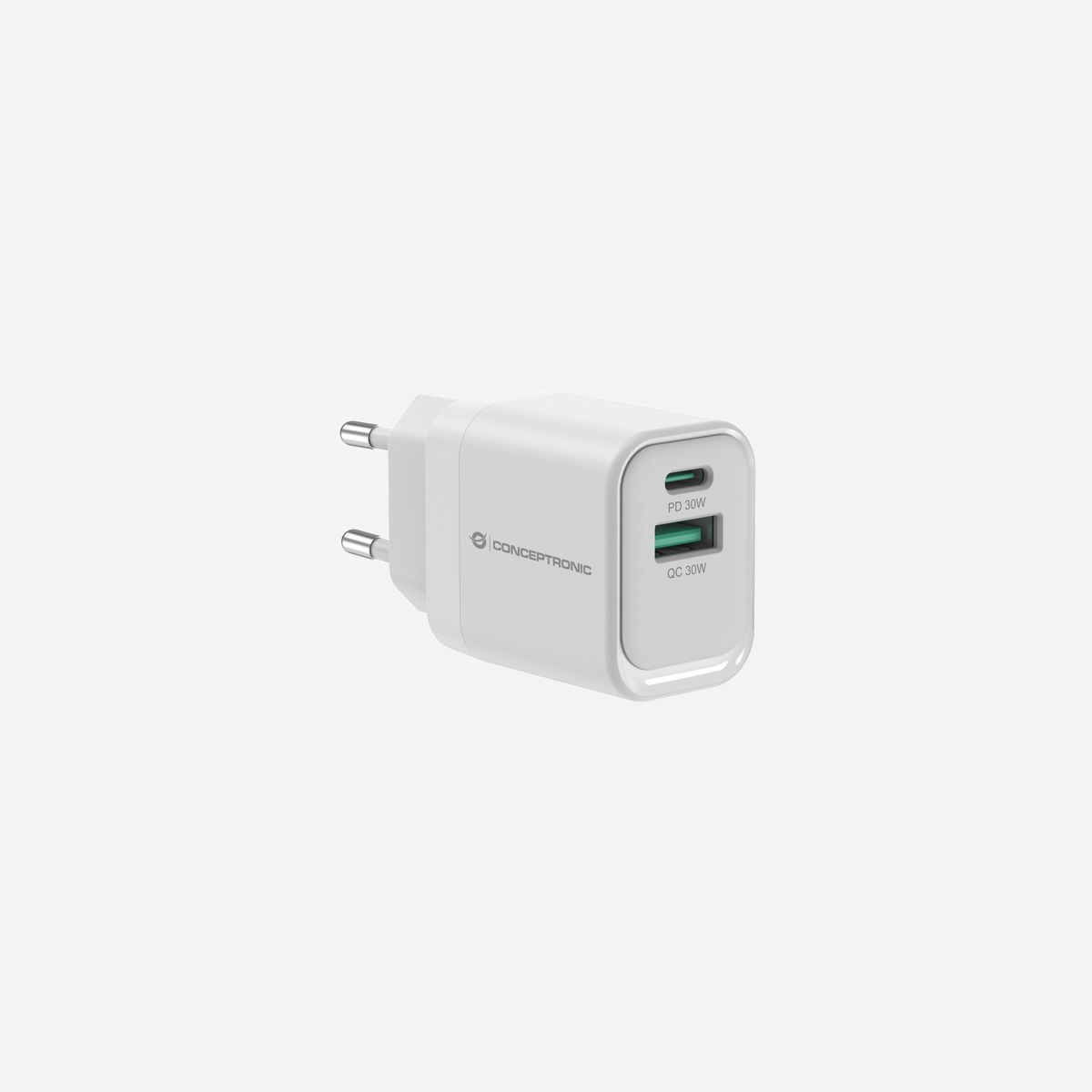 Conceptronic ALTHEA19W33 Chargeur Secteur Universel 33W - USB-C & USB-A, Power Delivery 3.0, Quick Charge 3.0, PPS, GaN, Protections Multiples - Conceptronic ALTHEA19W33. Type de chargeur: Intérieure, Type de source d'alimentation: Secteur, Compatibilité de chargeur: Universel. Tension d'entrée: 100 - 240 V, Tension de sortie (max): 20 V. Quantité de ports USB de type C: 1, Charge rapide, Dispositifs de protection électrique: Surchauffe, Surcharge, Court-circuit. Couleur du produit: Blanc