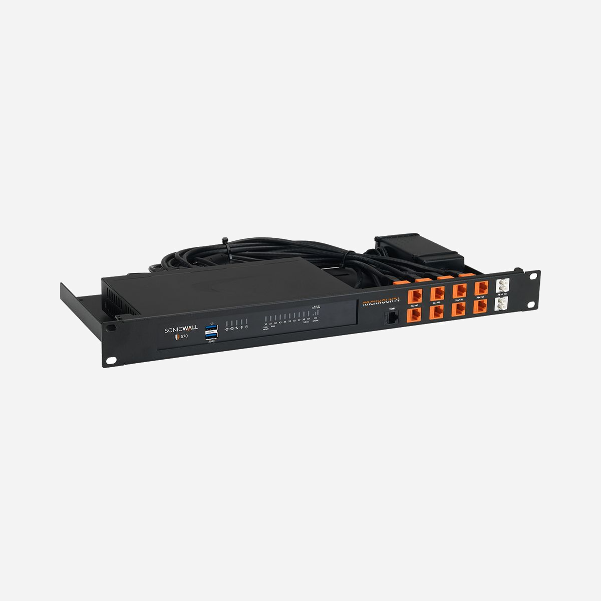 Rackmount.IT RM-SW-T12 Kit de Montage Rack 1U Noir pour SonicWall TZ570/TZ570W/TZ670, 483x216x44mm, Conforme RoHS, Fabriqué aux Pays-Bas - Découvrez le RM-SW-T12, votre solution ultime pour intégrer parfaitement votre appliance de bureau dans une armoire 19". Cette armoire est spécialement conçue pour accueillir les modèles répertoriés, garantissant un ajustement sûr et parfait à chaque fois. Avec des connexions pratiques en façade, accéder à votre configuration n'a jamais été aussi facile.<br>Craignez-vous une perte de courant accidentelle ? Pas de soucis ! L'alimentation est solidement fixée à l'armoire, offrant tranquillité d'esprit et fonctionnalité ininterrompue.<br><br>Assembler votre configuration est un jeu d'enfant, prenant moins de 3 minutes du début à la fin. Il vous suffit de glisser votre appareil dans le kit, de le sécuriser avec les retenues, de connecter les câbles inclus aux keystones et de fixer l'alimentation à l'armoire - c'est aussi simple que cela !<br><br>Découvrez une intégration transparente et un assemblage sans effort avec le RM-SW-T12 - votre solution incontournable pour le montage professionnel en armoire.