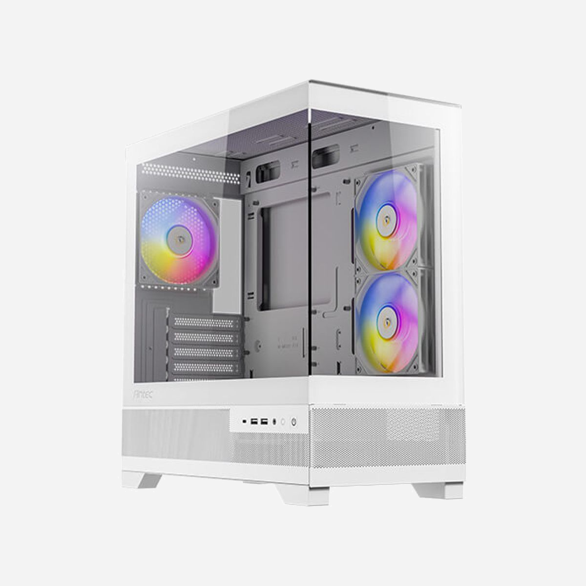 Antec CX500m ARGB Mini Tower Blanc, Acier & Verre, Carte Mère ITX/micro ATX, 2x120mm Latéral, 1x120mm Arrière, USB 3.2, Sans Bloc d'Alimentation - Antec CX500m ARGB. Format: Mini Tower, Type: PC, Couleur du produit: Blanc. Ventilateurs latéraux installés: 2x 120 mm, Pris en charge des diamètres des ventilateurs latérals: 120 mm, Ventilateurs arrières installés: 1x 120 mm. Tailles de disques durs supportées: 2.5,3.5". Largeur: 210 mm, Profondeur: 436 mm, Hauteur: 446 mm. Poids du paquet: 8,2 kg