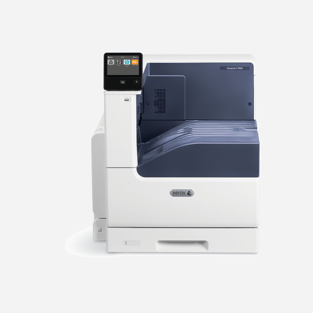 Xerox VersaLink C7000V_N: Imprimante Laser Couleur A3 35ppm, 1200x2400 DPI, PS3/PCL5e/6, 2 Bacs (620 Feuilles), Ethernet/NFC, 2GB RAM, Ecran 5" - Pour vous démarquer de la concurrence, misez sur l'imprimante couleur VersaLink C7000, dotée de la technologie Xerox® ConnectKey®. S'adaptant à votre façon de travailler, la C7000 est compatible avec les appareils mobiles et les applis. Elle est prête pour la personnalisation. Relevez tous les défis avec la VersaLink C7000, votre assistant nouvelle formule.