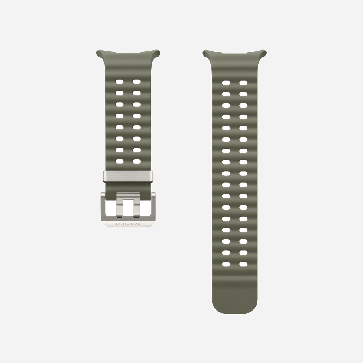 Samsung Bracelet Extrême Sport ET-SNL70MKEGEU Vert pour Galaxy Watch Ultra, Boucle Titane Argent, Système d'Attache Facile - Pour dépasser vos limites<br>Battre ses records est une question de performance individuelle, mais aussi de matériel. Ce bracelet conçu pour le sport est le parfait compagnon de la Galaxy Watch Ultra. Sa boucle en titane est légère et résistante. Son design en relief est parfait pour la gestion de la transpiration et l'évacuation de l'eau lors des sports nautiques.<br><br>Confortable et facile à changer<br>Le bracelet Extrême Sport de la Galaxy Watch Ultra se démarque par son design confortable totalement intégré au boîtier de la montre. Et pour changer de bracelet, c'est simple. Son système d'attache en un clic permet de le retirer facilement, sans avoir besoin d'un tutoriel complexe.