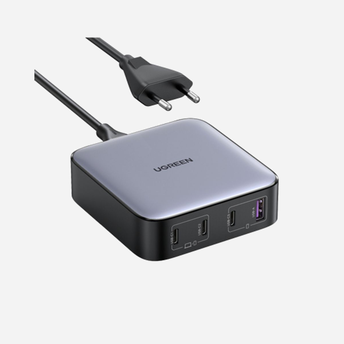 Ugreen Nexode 90928 Chargeur Secteur 100W Gris avec 3x USB-C et 1x USB 2.0, Compatibilité Universelle, Technologie GaN, EU Plug - Ugreen Nexode. Type de chargeur: Intérieure, Type de source d'alimentation: Secteur, Compatibilité de chargeur: Universel. Tension d'entrée: 240 V. Quantité de Ports USB 2.0: 1, Quantité de ports USB de type C: 3, Charge rapide. Couleur du produit: Gris