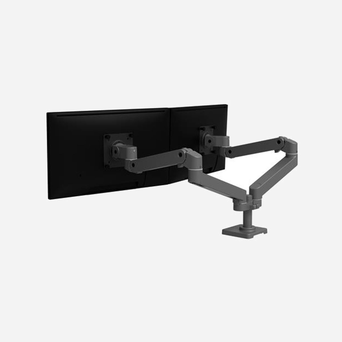 Ergotron LX Pro Series 45-686-293 Support Bureau 2 écrans max 27" (68.6cm) Pince VESA 75/100mm Charge max 10kg/écran Gris foncé - Ergotron LX Pro Series 45-686-293. Montage: Pince, Capacité de charge maximale: 20 kg, Taille maximale de l’écran: 68,6 cm (27"), Compatibilité interface de montage (min): 75 x 75 mm, Compatibilité interface de montage (max): 100 x 100 mm. Réglage de la hauteur, Angle d'inclinaison: -70 - 15°. Couleur du produit: Gris foncé