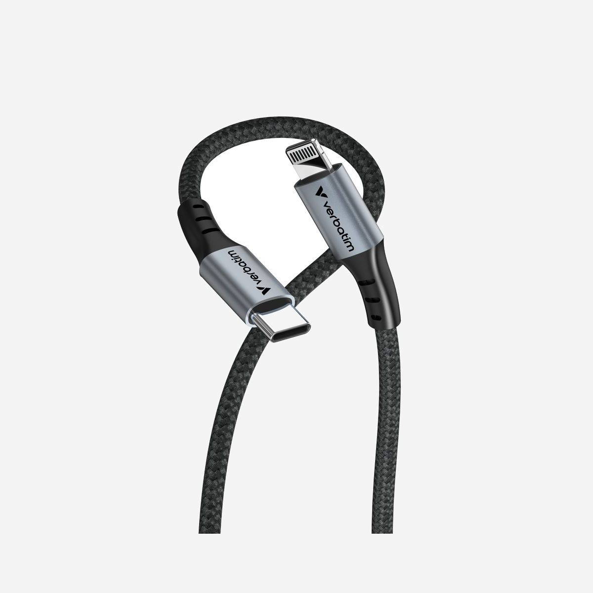 Verbatim Câble Lightning vers USB-C 1.2m Noir - USB 2.0, 480 Mbit/s, Power Delivery 60W, gaine nylon, diamètre 3.8mm - Réf. 31844 - Verbatim 31844. Longueur de câble: 1,2 m, Connecteur 1: Lightning, Connecteur 2: USB C. Diamètre du câble: 3,8 mm, Poids: 28 g. Quantité: 1 pièce(s), Largeur du colis: 85,5 mm, Profondeur du colis: 141 mm. Couches par palette: 4 pièce(s), Produits par couche de palette: 1440 pièce(s)