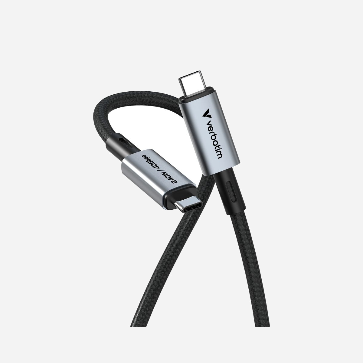 Câble Verbatim 31847 USB4 Gen 2x2, USB-C vers USB-C, 1.2m, 40 Gbit/s, Nylon, Power Delivery 240W, Thunderbolt 3, Noir - Verbatim 31847. Longueur de câble: 1,2 m. Connecteur 1: USB C, Connecteur 2: USB C, Version USB: USB4 Gen 2x2, Taux de transfert de données maximal: 40 Gbit/s, Couleur du produit: Noir