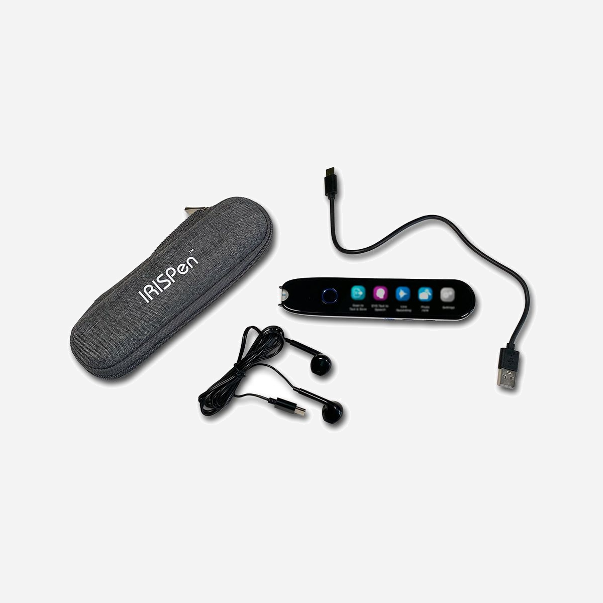 I.R.I.S. IRISPen Reader 8 - Stylo Scanner 90 DPI, 120 ips, Écran LCD Tactile, OCR 48 Langues, 5 MP, 16 Go, USB-C, Batterie 1200 mAh, Windows/macOS - I.R.I.S. IRISPen Reader 8. Résolution en mouvement: 90 DPI, Vitesse de balayage: 120 ips. Type de scanner: Stylo scanner, Couleur du produit: Noir, Blanc, Écran: LCD. Mégapixel: 5 MP, Mémoire interne: 16000 Mo, Cartes mémoire compatibles: SD. Connecteur USB: USB Type-C. Type d'alimentation d'énergie: Batterie, Technologie batterie: Lithium Polymère (LiPo), Capacité de la batterie: 1200 mAh