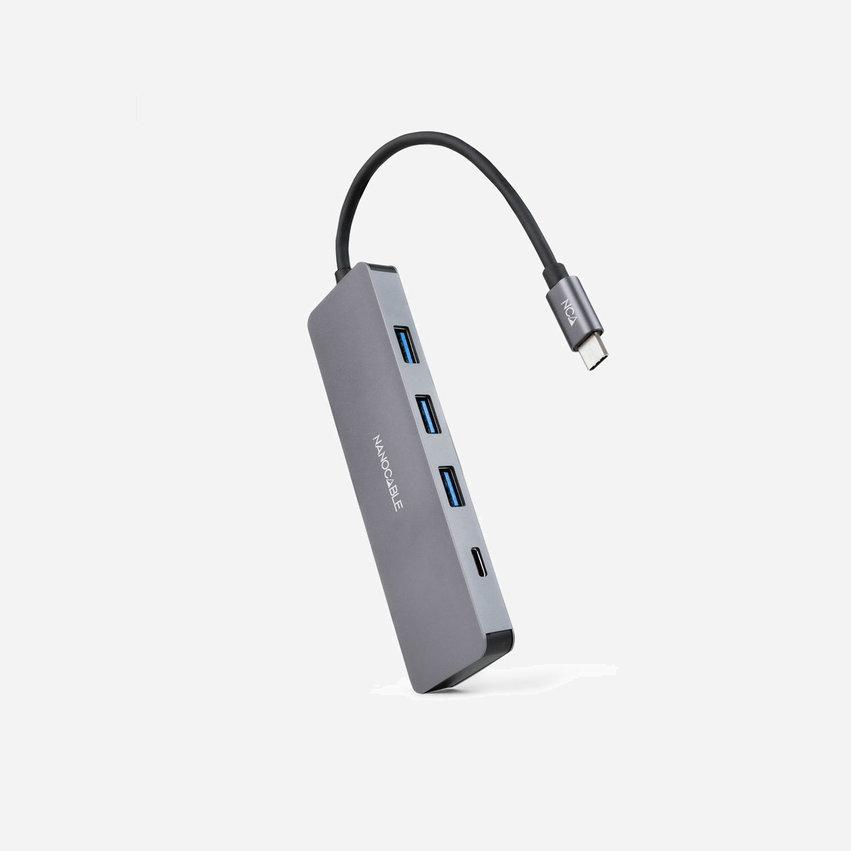 Nanocable 10.16.4409 Hub USB 3.2 Gen 1 Type-C vers Type-A/Type-C, 4 Ports, 5 Mbit/s, Boîtier Aluminium Gris, Compatible Windows/macOS/Linux - Nanocable 10.16.4409. Interface de l'hôte: USB 3.2 Gen 1 (3.1 Gen 1) Type-C, Interfaces Hub: USB 3.2 Gen 1 (3.1 Gen 1) Type-A, USB 3.2 Gen 1 (3.1 Gen 1) Type-C. Taux de transfert de données: 5 Mbit/s, Couleur du produit: Gris, Matériau du boîtier/corps: Aluminium. Largeur: 36 mm, Profondeur: 125 mm, Hauteur: 10 mm. Quantité: 1 pièce(s), Largeur du colis: 230 mm, Profondeur du colis: 10 mm