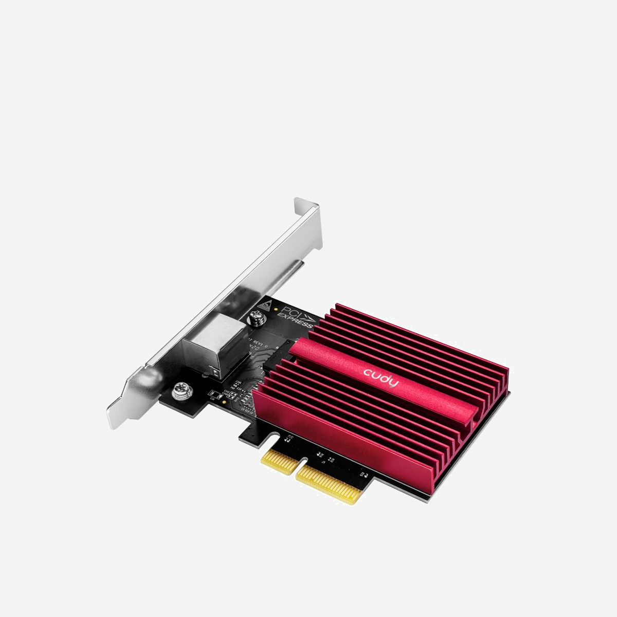Cudy PE10G - Carte Réseau 10GbE Ethernet, Interface PCI Express 3.0, Ports RJ-45, Standards IEEE 802.3, Support Windows/Linux/Server 2022 - Cudy PE10G. Interne. Technologie de connectivité: Avec fil, Interface de l'hôte: PCI Express, Interface: Ethernet. Débit de transfert des données maximum: 10000 Mbit/s