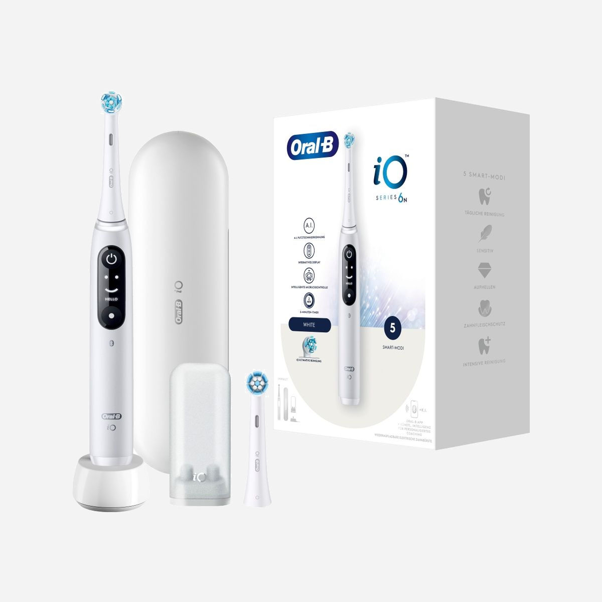 Oral-B 445234 Brosse à Dents Électrique Vibrante Adulte, 5 Modes (Soin Quotidien, Gencives, Sensible, Blanchiment), Batterie intégrée, 2 Têtes, Capteur de Pression - Oral-B 445234. Utilité: Adulte, Type de brosse à dents: Brosse à dents vibrante, Modes de brossage de dents: Soin quotidien, Soins des gencives, Sensible, Super sensitive, Blanchiment. Source d'alimentation: Batterie, Type de batterie: Batterie intégré. Nombre de poignées fournis: 1 pièce(s), Nombre de têtes de brossage incluses: 2 pièce(s)