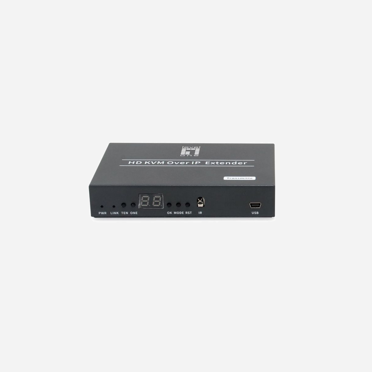LevelOne HVE-6701T Émetteur AV 1080p HDMI 1.3b sur Cat5e/6/7 (jusqu'à 150m) Bande Passante 6.75Gbit/s, HDCP, Port RS-232 et USB Mini-USB - LevelOne HVE-6701T. Type: Émetteur AV, Résolution maximale: 1920 x 1080 pixels, Types de câbles soutenus: Cat5e, Cat6, Cat7. Technologie de connectivité: Avec fil, Version HDMI: 1.3b, Connecteur USB: Mini-USB. Type de source d'alimentation: CC, Tension de fonctionnement: 12 V, Consommation (max): 3,3 W. Largeur: 119 mm, Profondeur: 81,7 mm, Hauteur: 23 mm. Quantité: 1 pièce(s), Type d'emballage: Boîte