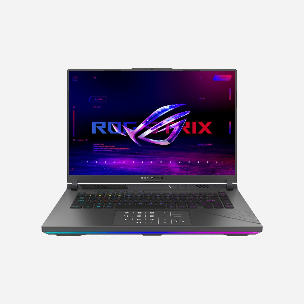 ASUS ROG Strix G16 G614JV-N4513W : Intel Core i9-13980HX, 32GB DDR5, 1TB SSD, NVIDIA GeForce RTX 4060, 16" WQXGA 240Hz, Wi-Fi 6E, Windows 11 Home - ASUS ROG Strix G16 G614JV-N4513W. Type de produit: Ordinateur portable, Format: Clapet. Famille de processeur: Intel® Core™ i9, Modèle de processeur: i9-13980HX. Taille de l'écran: 40,6 cm (16"), Type HD: WQXGA, Résolution de l'écran: 2560 x 1600 pixels. Mémoire interne: 32 Go, Type de mémoire interne: DDR5-SDRAM. Capacité totale de stockage: 1 To, Supports de stockage: SSD. Modèle d'adaptateur graphique inclus: Intel® UHD Graphics, Modèle d'adaptateur graphique distinct: NVIDIA GeForce RTX 4060. Système d'exploitation installé: Windows 11 Home. Couleur du produit: Gris