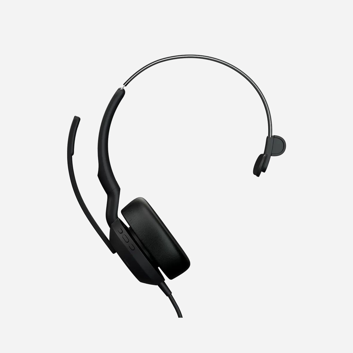 Jabra Evolve2 50 Mono - Casque Arceau Bureau/Centre d'appels, USB-C/USB-A, Bluetooth 5.2, ANC, Microphone Boom, Portée 30m, Noir - <b>Ultra branché.</b><br>Le micro-casque professionnel connecté à tous vos besoins.<br><br>EVOLVE2 50<br>Adapté à chaque situation<br>Passez vos appels pros depuis votre chambre. Boostez votre motivation au rythme de vos chansons préférées. Concentrez-vous en écoutant de la musique douce. Quelle que soit votre façon de travailler, votre micro-casque doit être en mesure de tenir la cadence.<br><br>L’Evolve2 50 est spécialement conçu pour suivre votre rythme. Son de très haute qualité pour vos appels et votre musique, réduction de bruit active (ANC) stéréo et mono puissante, microphones à réduction de bruit, haut-parleurs 28 mm… Tout y est pour que vous puissiez travailler comme vous voulez. Et avec la technologie innovante Jabra Air Comfort, vous bénéficiez en plus d’un confort hors pair.