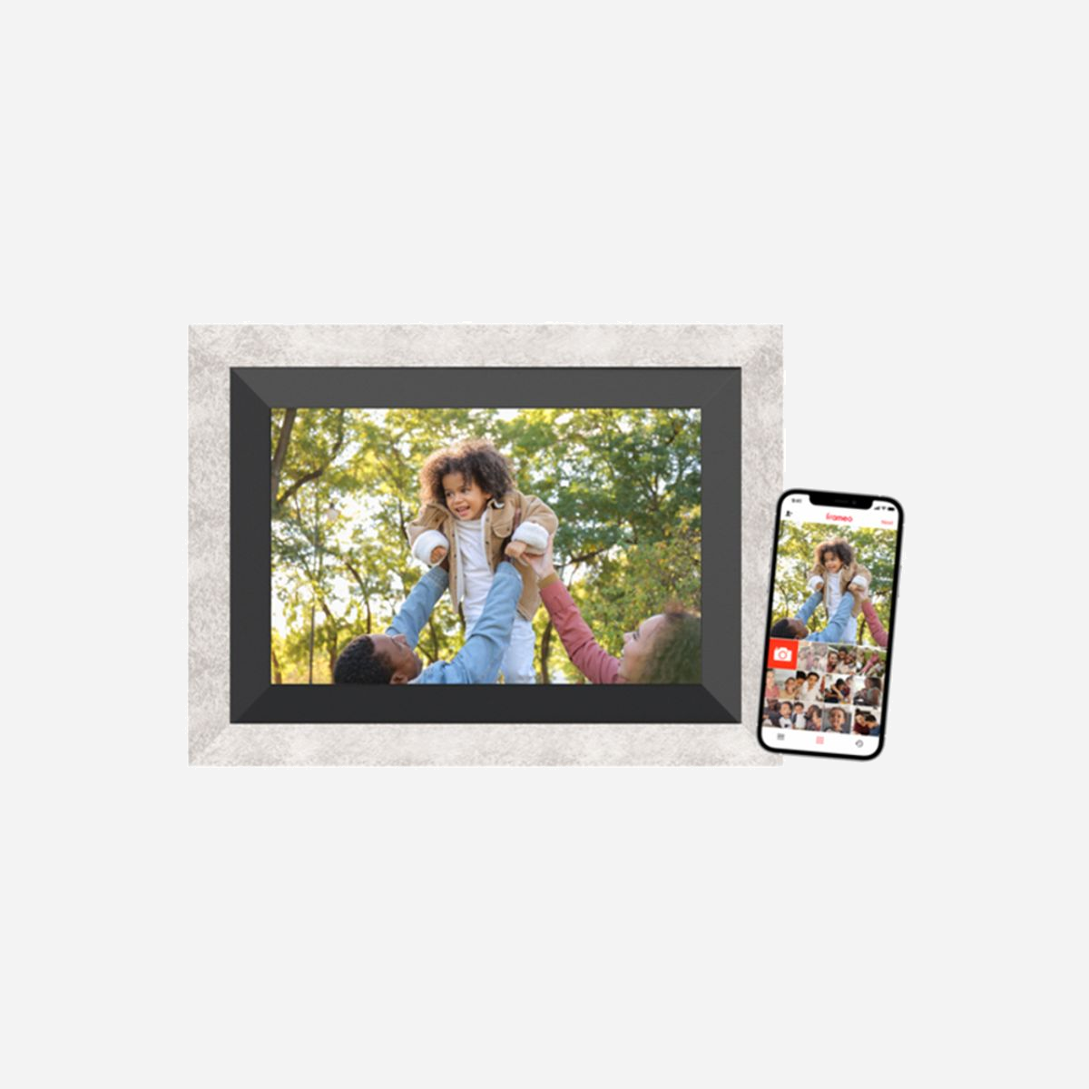 Braun DigiFrame 10B : Cadre Photo Numérique 10.1" IPS Tactile 1280x800, 32 Go Interne, Wi-Fi, USB Type-C, Lecteur MicroSD, 2x2W Noir/Gris - Braun DigiFrame 10B. Taille de l'écran: 25,6 cm (10.1"), Résolution de l'écran: 1280 x 800 pixels, Écran: IPS. Capacité de stockage interne: 32 Go, Cartes mémoire compatibles: MicroSD (TransFlash), MicroSDHC. Interface: USB Type-C. Puissance de haut-parleur: 2 W. Couleur du produit: Noir, Gris