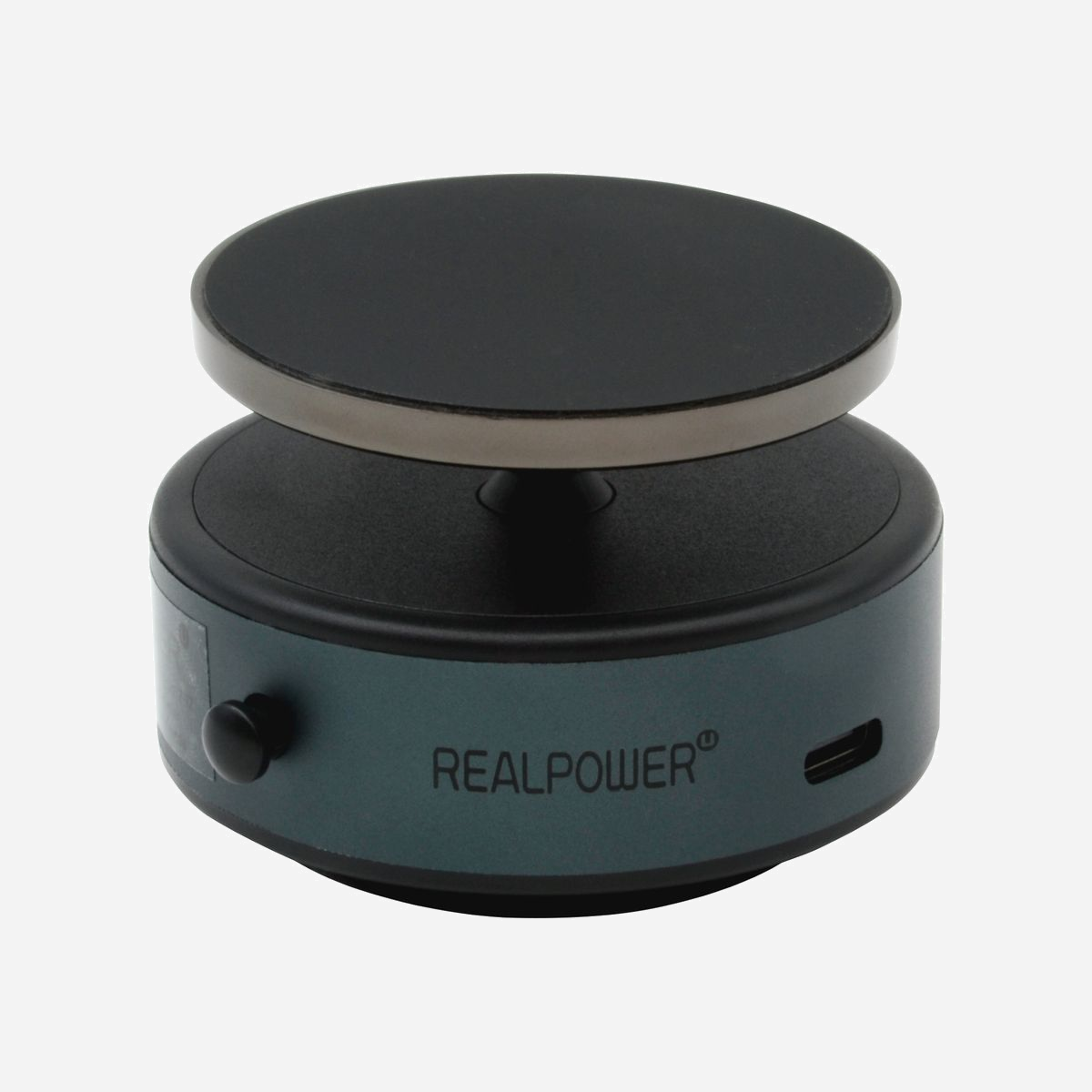 RealPower MH-1 Support Passif Magnétique pour Mobile/Smartphone Voiture avec Chargeur Intégré USB Type-C, ABS/Métal, Noir, 65x46x69mm, 128g - RealPower MH-1. Type d'appareil mobile: Mobile/smartphone, Type: Support passif, Usage adapté: Voiture, Couleur du produit: Noir