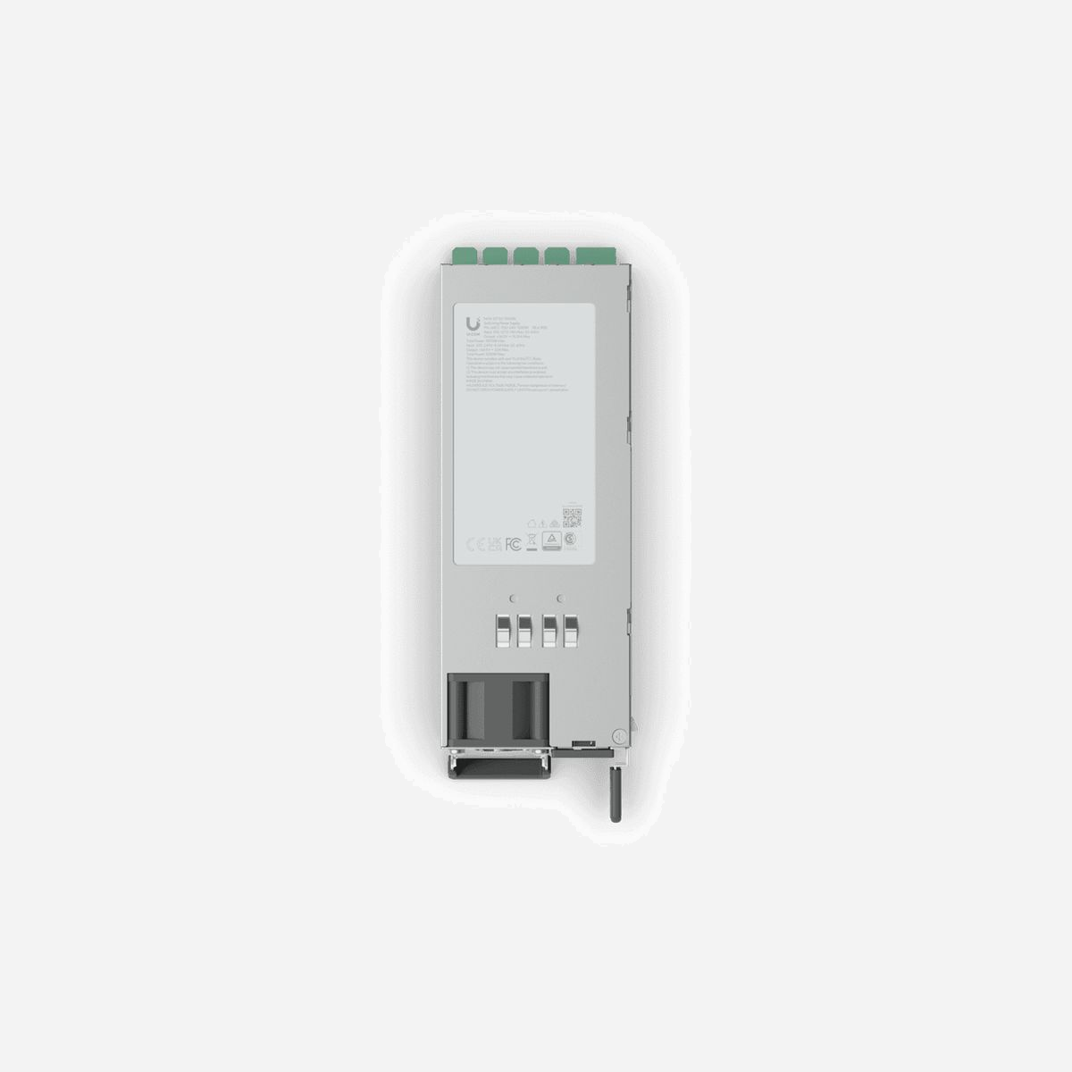 Alimentation Ubiquiti UACC-PSU-54V-1200W 1200W pour ECS-24-PoE/48-PoE, Entrée 100-240V AC 50/60Hz, Sortie 54.5V DC, Certifiée CE/FCC/IC, 185x73.5x40mm - Ubiquiti UACC-PSU-54V-1200W. Type de produit: Alimentation électrique, Couleur du produit: Gris, Compatibilité: ECS-24-PoE, ECS-48-PoE. Puissance totale: 1200 W, Tension d'entrée AC: 100 - 240 V, Fréquence d'entrée AC: 50 - 60 Hz. Certificats de conformité: CE, Federal Communications Commission (FCC), Industry Canada (IC). Largeur: 185 mm, Profondeur: 73,5 mm, Hauteur: 40 mm