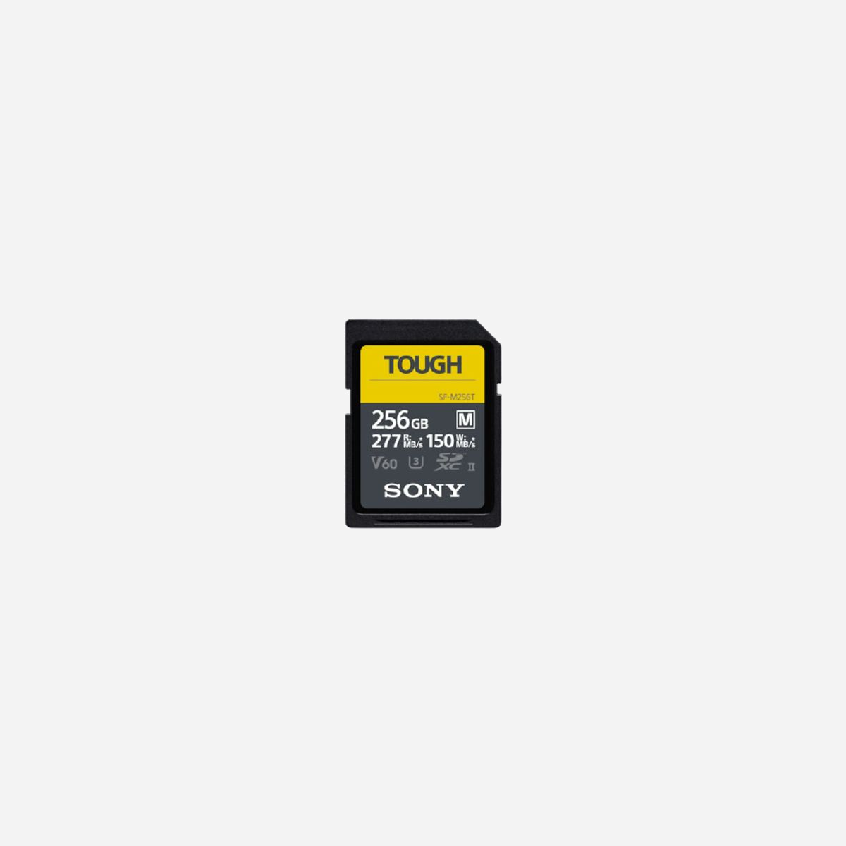 Sony SF-M256T Carte Flash SDXC 256Go UHS-II Classe 10, Lecture 277Mo/s, Ecriture 150Mo/s, UHS Class 3 (U3), V60, Résistante aux chocs et à l'eau - Sony SF-M256T. Capacité: 256 Go, Type de Carte Flash: SDXC, Classe de mémoire Flash: Classe 10, Type de mémoire interne: UHS-II, Vitesse de lecture: 277 Mo/s, Vitesse d'écriture: 150 Mo/s, Classe de vitesse UHS: Class 3 (U3), Classe de vitesse vidéo: V60. Fonctions de protection: Résistant aux chocs, Imperméable, Couleur du produit: Noir