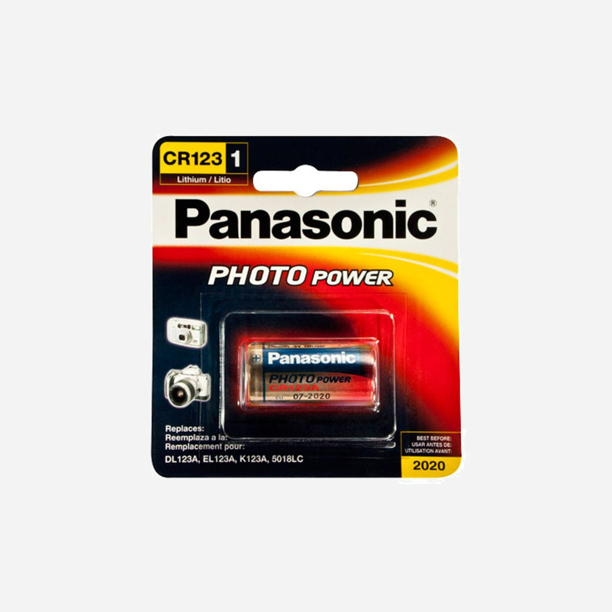 Panasonic CR-123APA/1B - Pile Lithium 3V Cylindrique à Usage Unique - 1 pièce - Panasonic CR-123APA/1B. Type de batterie: Batterie à usage unique, Technologie batterie: Lithium, Tension des piles: 3 V. Facteur de forme de la batterie: Cylindrique