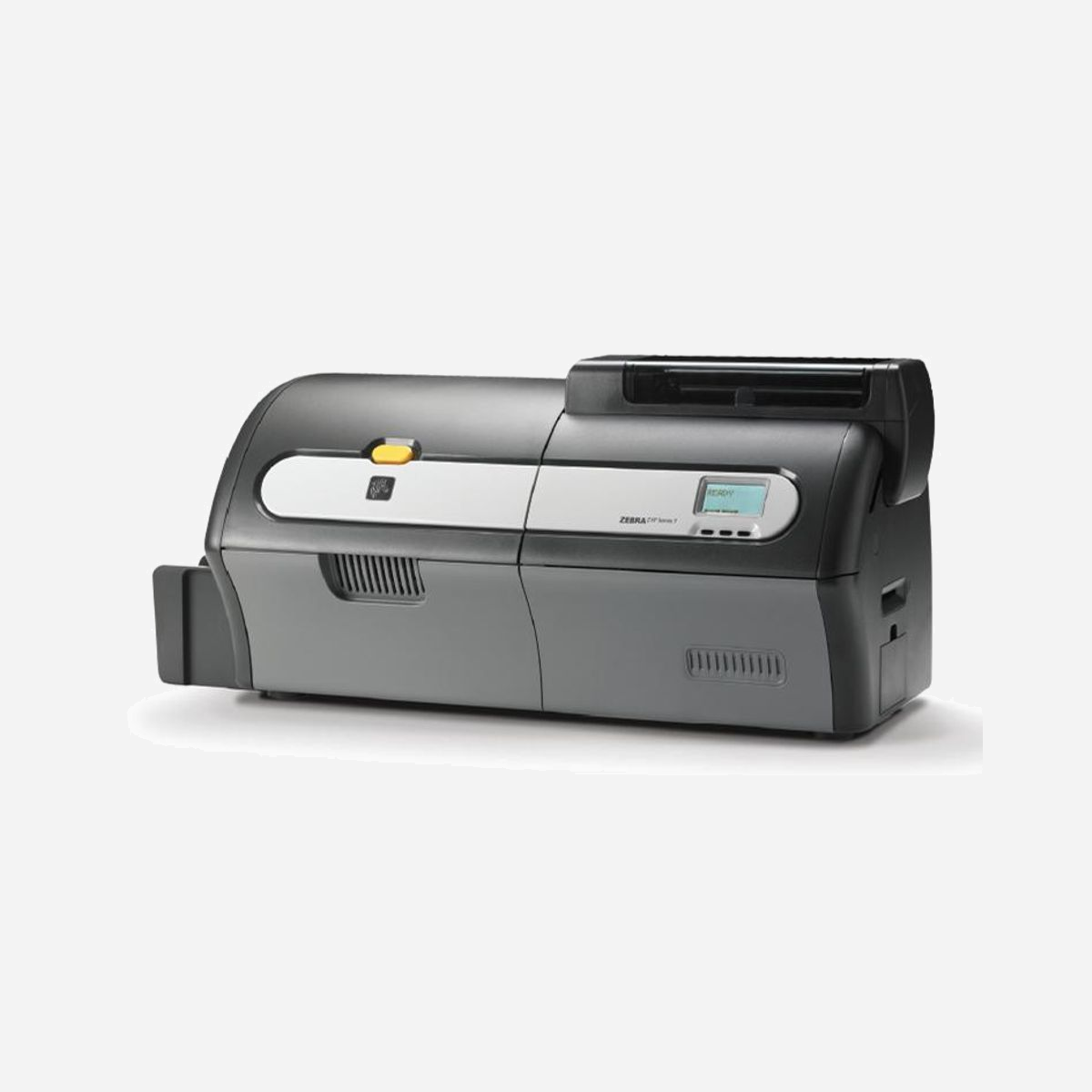 Imprimante Cartes Zebra ZXP7 Sublimation/Transfert Thermique 300 DPI Couleur, Recto-Verso, PVC/PVC Composite, Fast Ethernet, Écran LCD 21 caractères - Zebra ZXP7. Technologie d'impression: Sublimation de teinte/Transfert thermique, Résolution maximale: 300 x 300 DPI, Types de cardes: PVC, PVC Composite. Couleur du produit: Noir, Écran: LCD, Type d'emplacement de verrouillage de câble: Kensington. Type d'interface Ethernet: Fast Ethernet. Fréquence d'entrée AC: 50 - 60 Hz. Poids: 12,2 kg, Dimensions (LxPxH): 699 x 277 x 306 mm