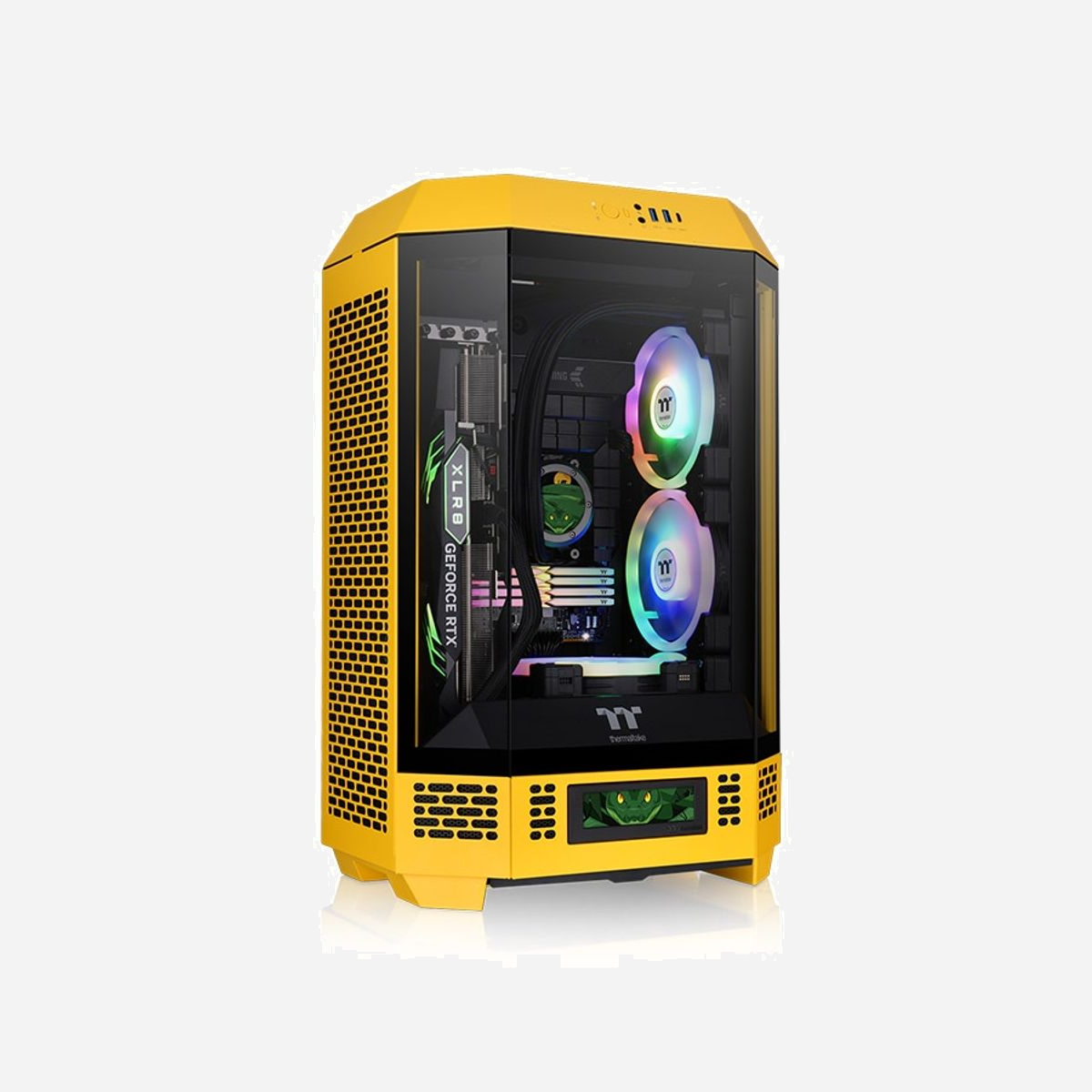 Thermaltake 300 Bumblebee Micro Tower Jaune - Micro ATX/Mini-ITX, 3x 3.5", 3x 2.5", USB 3.2 Gen 1/2, Ventilateurs 120/140mm, SPCC, CA-1Y4-00S4WN-00 - Thermaltake 300 Bumblebee. Format: Micro Tower, Type: PC, Couleur du produit: Jaune. Emplacement d'alimentation: Bas, Facteurs de forme d'alimentation pris en charge: ATX. Pris en charge des diamètres des ventilateurs latérals: 120 mm, Pris en charge des diamètres des ventilateurs arrières: 120,140 mm, Pris en charge des diamètres des ventilateurs supérieurs: 120,140 mm. Tailles de disques durs supportées: 3.5", Facteur de forme SSD: 2.5". Largeur: 342 mm, Profondeur: 281 mm, Hauteur: 551 mm