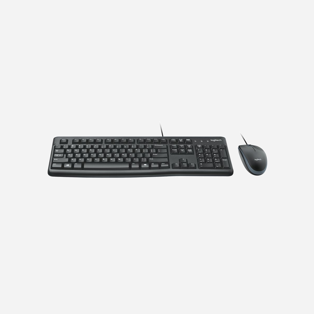 Logitech MK120 Combo Clavier QWERTY USB Filaire Noir + Souris Optique 1000 DPI USB Filaire 3 Boutons Windows/Linux, Câbles 1.5m/1.8m - Logitech MK120. Technologie de connectivité: Avec fil, Interface de l'appareil: USB, Disposition des touches du clavier: QWERTY. Longueur de câble: 1,5 m. Couleur du produit: Noir. Souris incluse