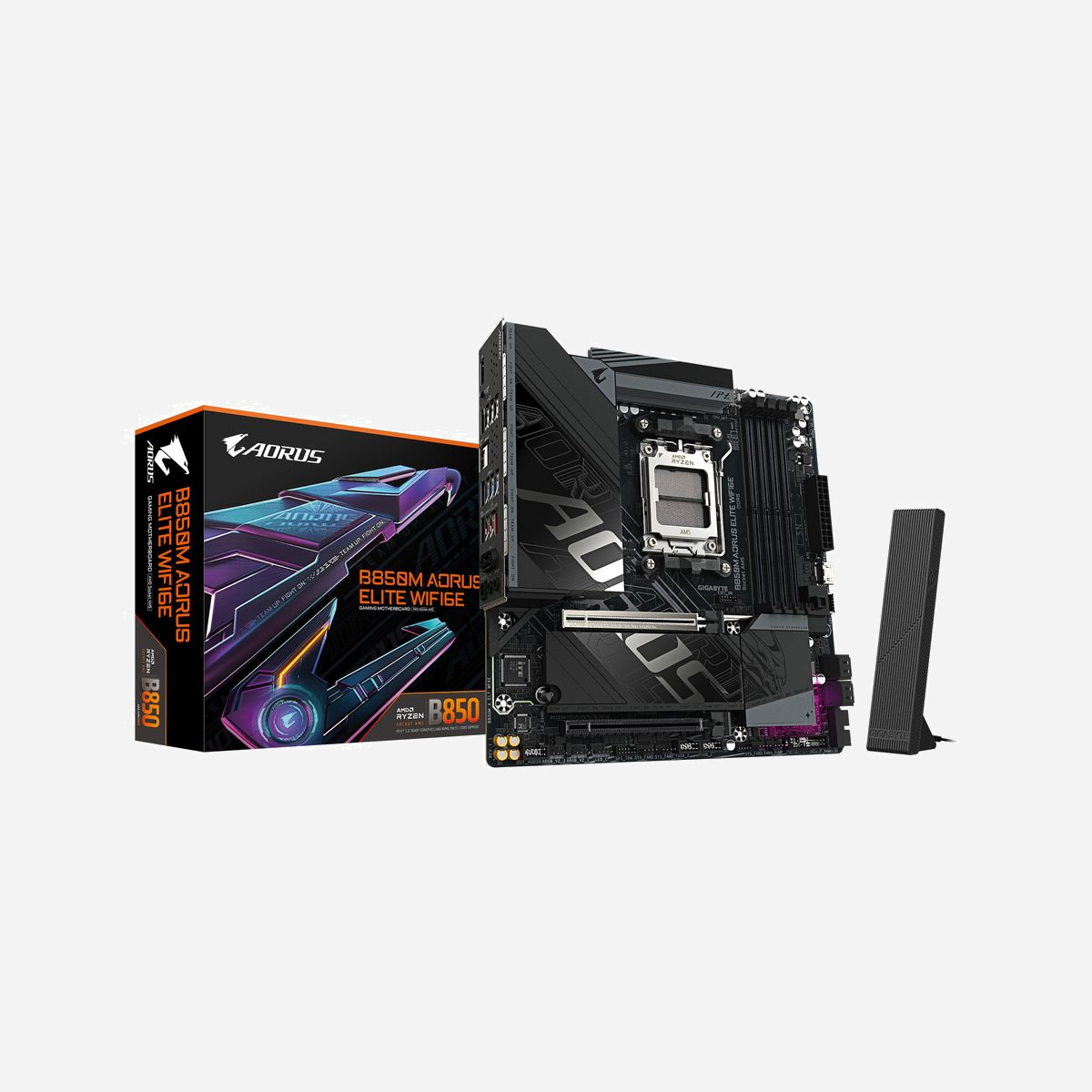 GIGABYTE B850M AORUS ELITE WIFI6E : Carte mère AMD AM5 Ryzen 7000/8000/9000, DDR5 8200MHz(O.C.), M.2 PCIe 5.0/4.0, Wi-Fi 6E, LAN 2.5GbE, USB 3.2 Gen2 - Améliorez votre expérience informatique avec les séries de cartes mères renommées de GIGABYTE : AORUS, AERO et GIGABYTE. Dotées de designs innovants et de fonctionnalités avancées, ces cartes offrent des performances et une fiabilité exceptionnelles. Que vous soyez un joueur, un créateur de contenu ou un professionnel, nos séries répondent à vos besoins, en garantissant une qualité sans compromis et une technologie de pointe.