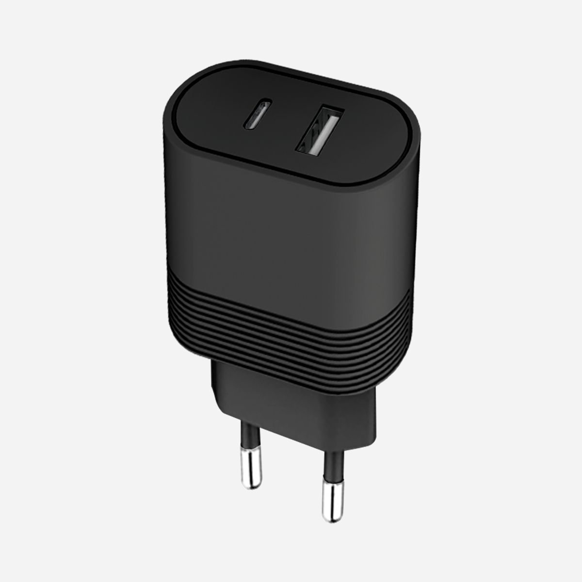 Bigben Connected BASECS2USBACPDB Chargeur Secteur Noir 32W USB-A + USB-C Power Delivery compatible Android/iOS. Détection automatique du courant. - Doté de 2 ports USB A + C<br>Recharge rapidement et simultanément vos appareils compatibles : téléphones, batteries externes, tablettes, etc.<br>Power Delivery<br>Son protocole de rechargement compatible Power Delivery est bien plus efficace que les technologies de recharge conventionnelles. Compatible avec les appareils iOS (Apple) et Android (Google, Samsung, Xiaomi, Oppo…), il offre une alternative ultra rapide, sûre et pratique pour charger tous vos appareils.<br>Un temps de charge extrêmement rapide<br>Les deux entrées USB-A et USB-C de votre chargeur offre une vitesse de charge maximale de 32W (12W en USB A et 20W en USB C) afin de recharger votre appareil jusqu'à 70 % plus rapidement qu'une technologie standard de 5W*. Cette technologie vous permettra notamment de charger jusqu'à 50 % de la batterie de votre iPhone 8 ou modèle ultérieur ou de votre Samsung S20 ou modèle supérieur en 30 minutes environ !<br>Intelligent<br>Le chargeur détecte automatiquement le courant de charge nécessaire à une charge rapide. Lorsque le niveau de charge atteint 100%, il coupe l'alimentation et évite ainsi à la batterie de fonctionner sans interruption. Cette technologie innovante évite le risque de surchauffe et donne une durée de vie plus longue à la batterie. Lorsque vous êtes pressé, nos chargeurs donnent un coup de fouet à votre batterie en un rien de temps.<br>Compatibilité Power Delivery<br>Pour bénéficier de la vitesse de charge optimale d'un chargeur Power Delivery, vous avez besoin d'un appareil Apple ou Android compatible avec cette technologie, un câble de charge USB type C vers USB type C ou Lightning vers USB type C et d'un chargeur compatible USB-PD.<br>*Le temps de recharge dépend de la capacité de recharge des appareils mais aussi de la température, de l'usure de la batterie, de la puissance délivrée par le chargeur et du niveau de charge de l'appareil.
