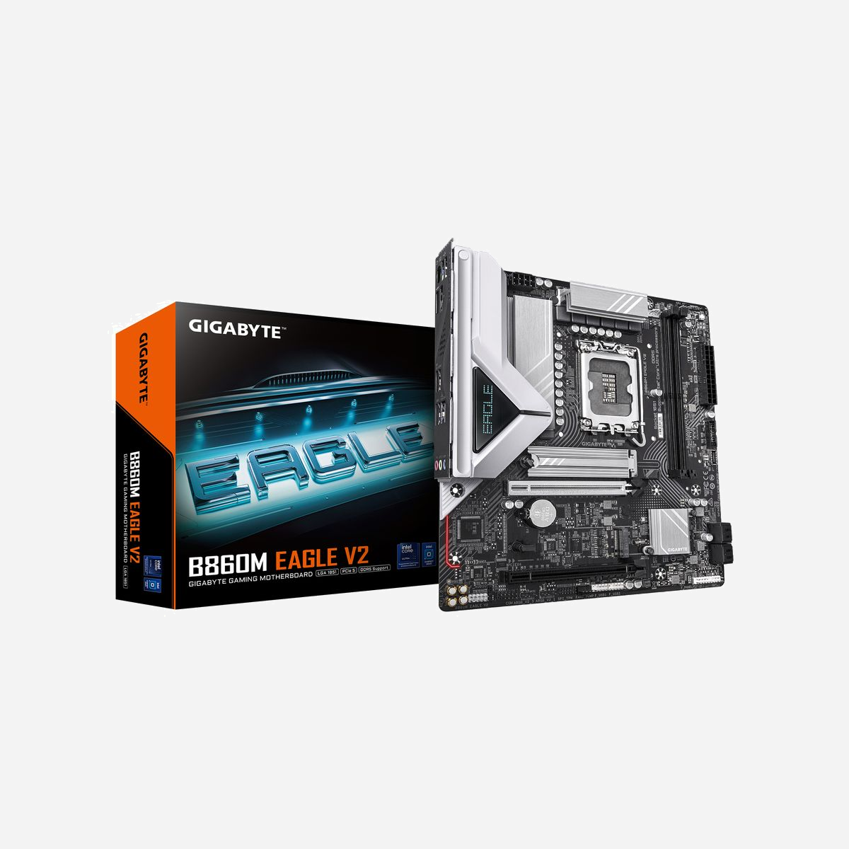 GIGABYTE B860M EAGLE V2 - Carte mère Intel LGA 1851, DDR5 jusqu'à 9066MHz, 2x M.2 PCIe (1x 5.0 + 1x 4.0), LAN 2.5GbE, USB 3.2 Gen 1 - Améliorez votre expérience informatique avec les séries de cartes mères renommées de GIGABYTE : AORUS, AERO et GIGABYTE. Dotées de designs innovants et de fonctionnalités avancées, ces cartes offrent des performances et une fiabilité exceptionnelles. Que vous soyez un joueur, un créateur de contenu ou un professionnel, nos séries répondent à vos besoins, en garantissant une qualité sans compromis et une technologie de pointe.