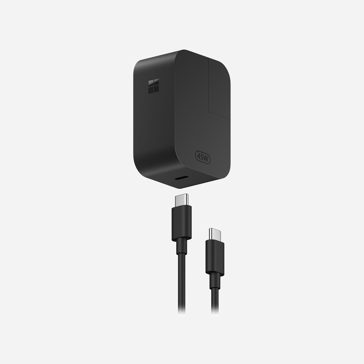 Microsoft Surface Chargeur Secteur Universel 45W USB-C Noir, Tension 5-20V, Courant 3A/2.25A, Câble 1.75m, EP2-29823 - Chargez la Surface ou d’autres appareils USB-C® avec le Chargeur mural USB-C Surface 45 W. Son câble USB-C détachable et sa prise secteur vous permettent de l’emporter partout pour charger votre appareil lors de vos déplacements ou à la maison.<br><br>Le chargeur mural USB-C Surface de 45 W permet un chargement efficace et est compatible avec de nombreux appareils USB-C. Surface recommande d’utiliser ce chargeur avec la Surface Pro et le Surface Laptop. Utilisez-le avec la Surface Pro de 12 pouces pour profiter d’un chargement rapide et faire passer votre batterie de 5 % à 80 % en une heure environ.<br><br>