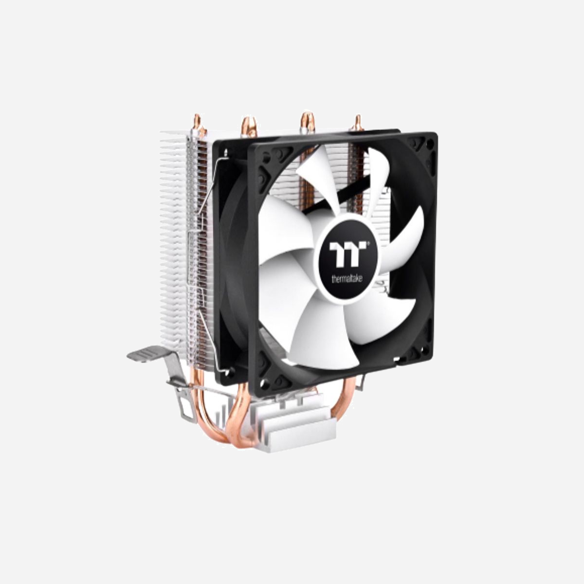 Thermaltake Contac 9 SE - Refroidisseur d'air CPU 92mm, 800-2000 RPM, 33.12 CFM, 1.02 mmH2O, TDP 120W, compatible Intel/AMD - Thermaltake Contac 9 SE. Type: Refroidisseur d'air, Diamètre du ventilateur: 9,2 cm, Vitesse de rotation (min): 800 tr/min, Vitesse de rotation (max): 2000 tr/min, Pression d'air maximale: 1,02 mmH2O. Largeur: 38 mm, Profondeur: 92 mm, Hauteur: 130,9 mm. Couleur du produit: Noir, Blanc