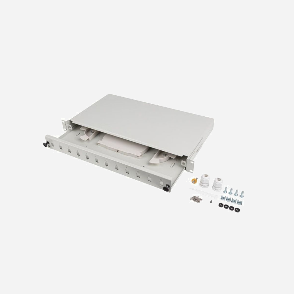 Lanberg Panneau de Connexion 12 Ports RJ-45 1U 19" ABS Acier Gris 482.6x242x44.5mm, Kit Montage Inclus, Référence FOP1-12SS-LDS - Lanberg FOP1-12SS-LDS. Type: Panneau de connexion, Matériau du boîtier/corps: Acrylonitrile-Butadiène-Styrène (ABS), Acier, Couleur du produit: Gris. Poids: 2,48 kg