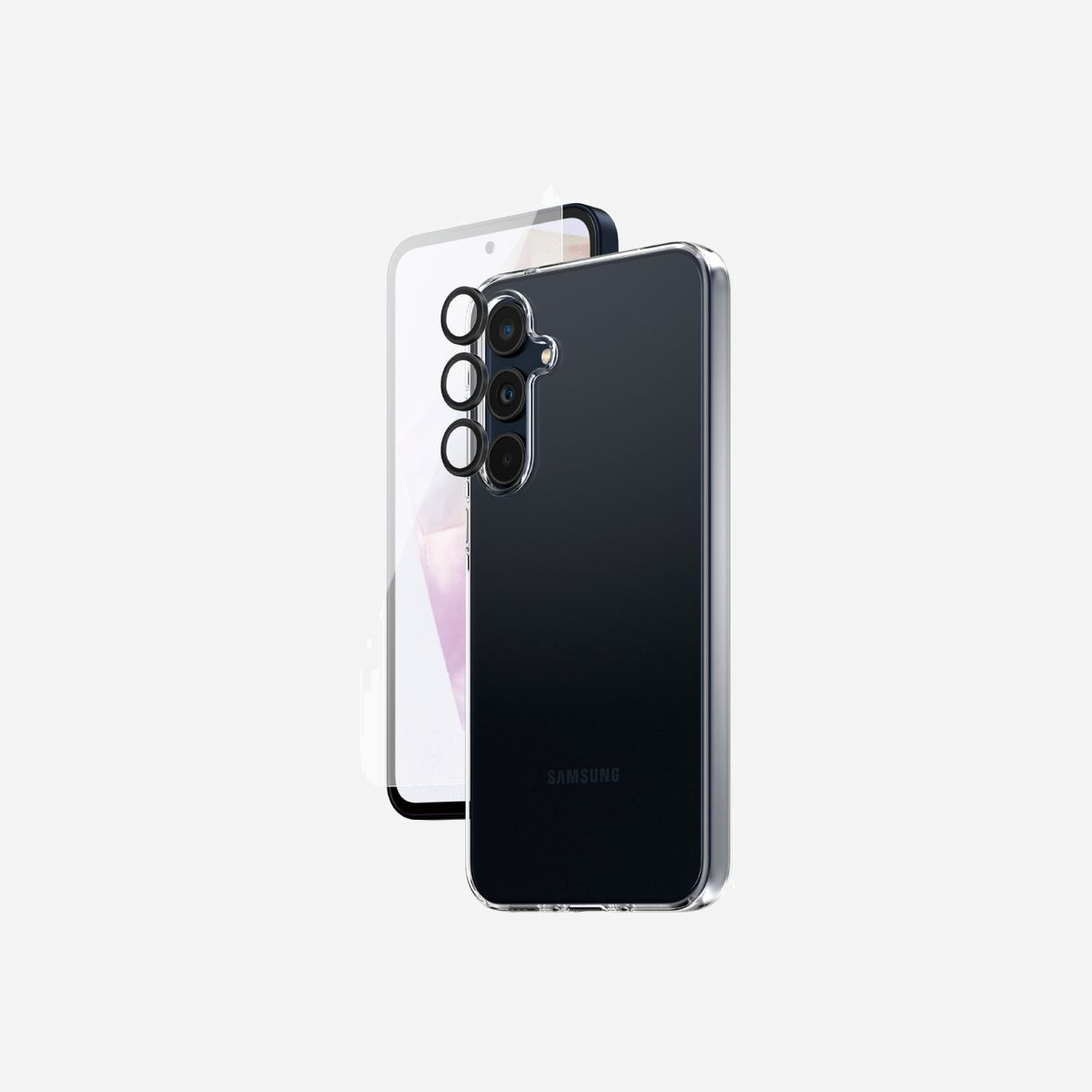 PanzerGlass SAFE. Protection écran Samsung Galaxy A35 5G, verre trempé, résistant rayures/chocs, 0.51mm, 157.75x74.02mm, revêtement oléophobique. - PanzerGlass SAFE. by ® 3-in-1 Protection Pack Samsung Galaxy A35 5G. Compatibilité de marque: Samsung, Compatibilité: Samsung - Galaxy A35 5G. Application à sec. Fonctions de protection: Résistant aux rayures, Résistant aux chocs. Matériel: Verre trempé, Polyéthylène téréphthalate (PET), Silicone, Couleur du produit: Transparent. Quantité: 1 pièce(s)
