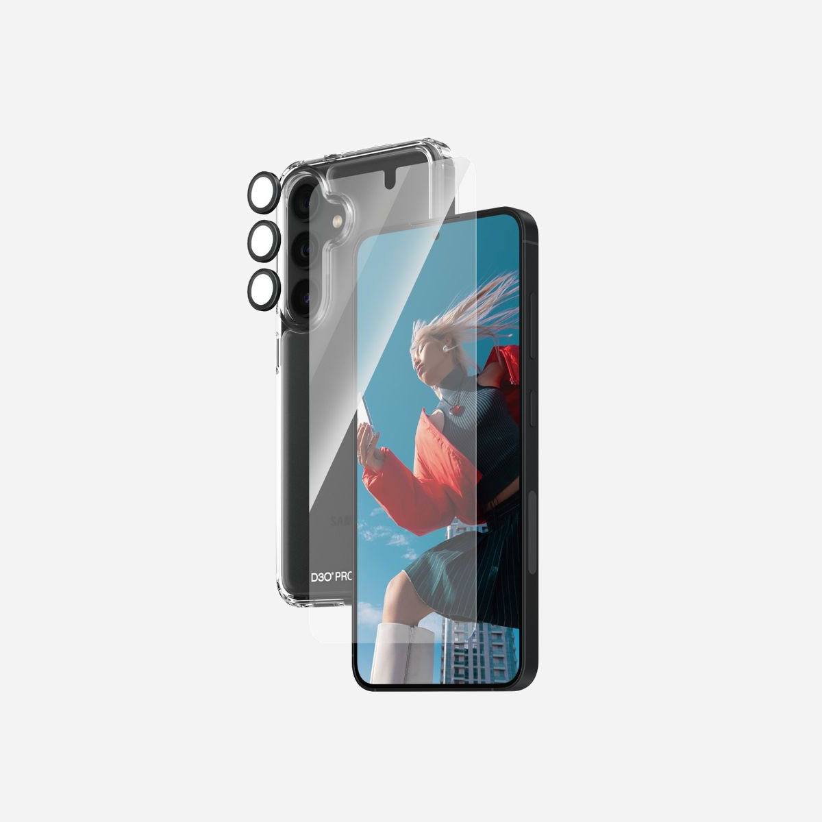 PanzerGlass Protection Écran Samsung Galaxy S24, Verre Trempé, Ultra-Wide Fit, EasyAligner, Résistant Rayures/Chocs, 0.35mm, 143.3x66.9mm - PanzerGlass ® 3-in-1 Protection Pack Samsung Galaxy S24 | Ultra-Wide Fit w. EasyAligner. Compatibilité de marque: Samsung, Compatibilité: Samsung - Galaxy S24. Application à sec. Fonctions de protection: Résistant aux rayures, Résistant aux chocs. Matériel: Verre trempé, Polyéthylène téréphthalate (PET), Silicone, Couleur du produit: Transparent. Quantité: 1 pièce(s)