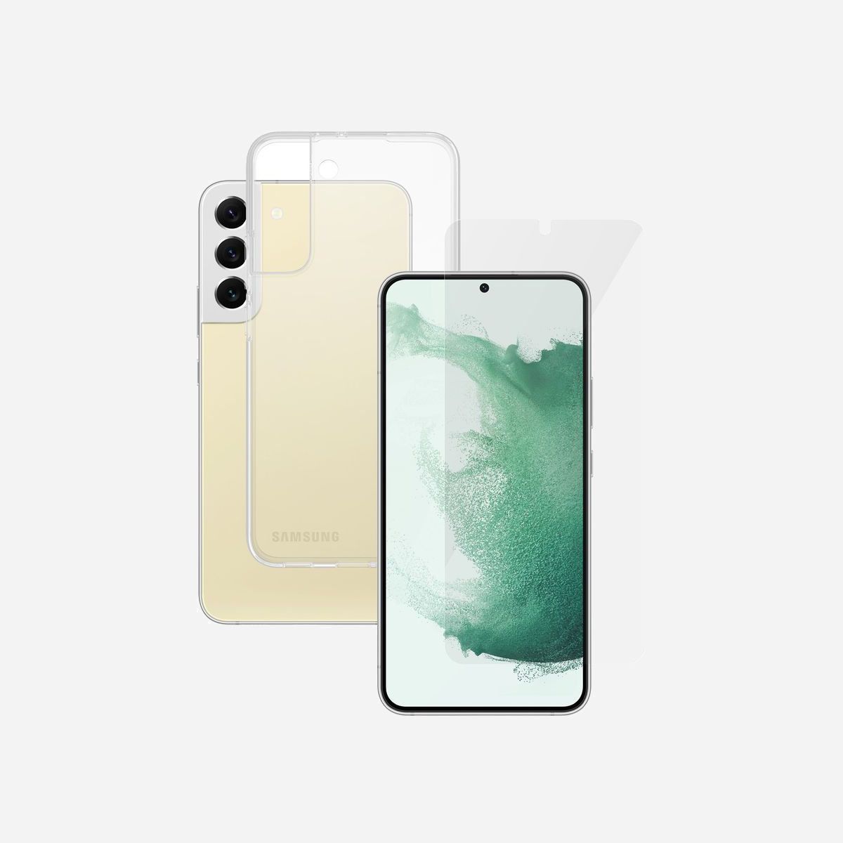 PanzerGlass SAFE. by ® Pack de 50 protections d'écran transparentes pour Samsung Galaxy S22+ 5G, verre trempé, 0.35mm, 70.4x152.3mm, anti-rayures & chocs - PanzerGlass SAFE. by ® 2-in-1 Pack Samsung Galaxy S22+ 5G. Compatibilité de marque: Samsung, Compatibilité: Samsung - Galaxy S22+ 5G. Application à sec. Fonctions de protection: Résistant aux rayures, Résistant aux chocs. Matériel: Verre trempé, Polyéthylène téréphthalate (PET), Silicone, Couleur du produit: Transparent. Quantité: 50 pièce(s)