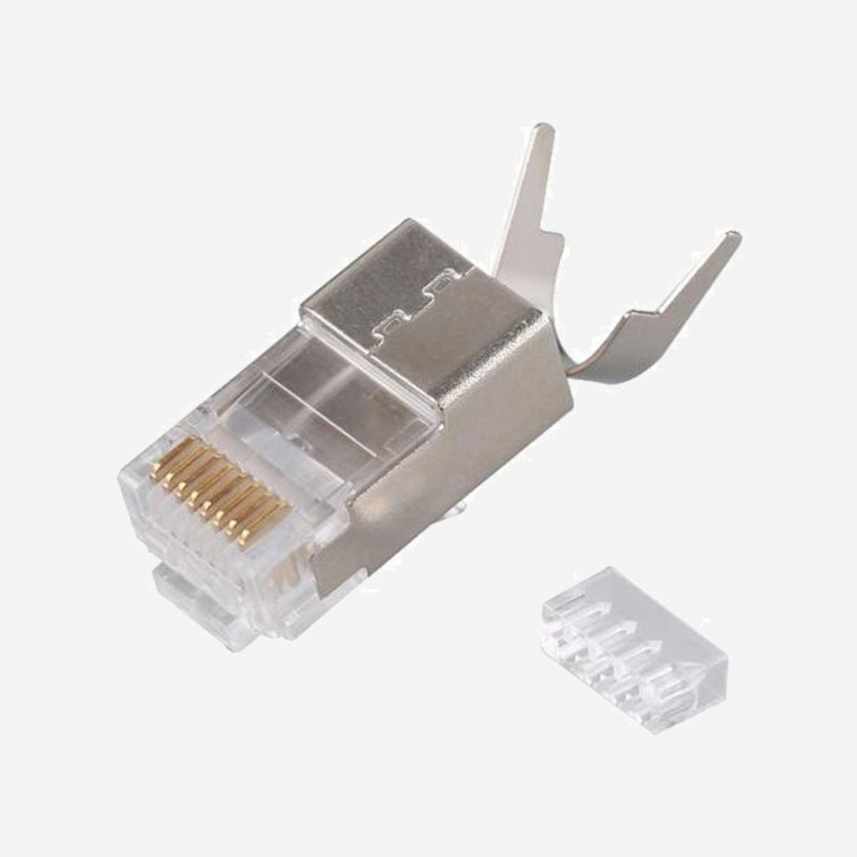 Equip 121148 : Connecteur RJ45 Mâle Cat8.1, contacts plaqués or, blindé, pour câble AWG 24, argenté - Lot de 50 pièces, 11.7x22.5x8mm - Equip 121148. Connecteur(s): RJ45, Couleur du produit: Argent, Genre du connecteur: Mâle. Certificats de conformité: CE, RoHS. Poids: 3,7 g, Largeur: 11,7 mm, Profondeur: 22,5 mm. Quantité: 50 pièce(s), Largeur du colis: 275 mm, Profondeur du colis: 175 mm. Pays d'origine: Chine, Largeur du casier principal (externe): 500 mm, Longueur du casier principal (externe): 350 mm