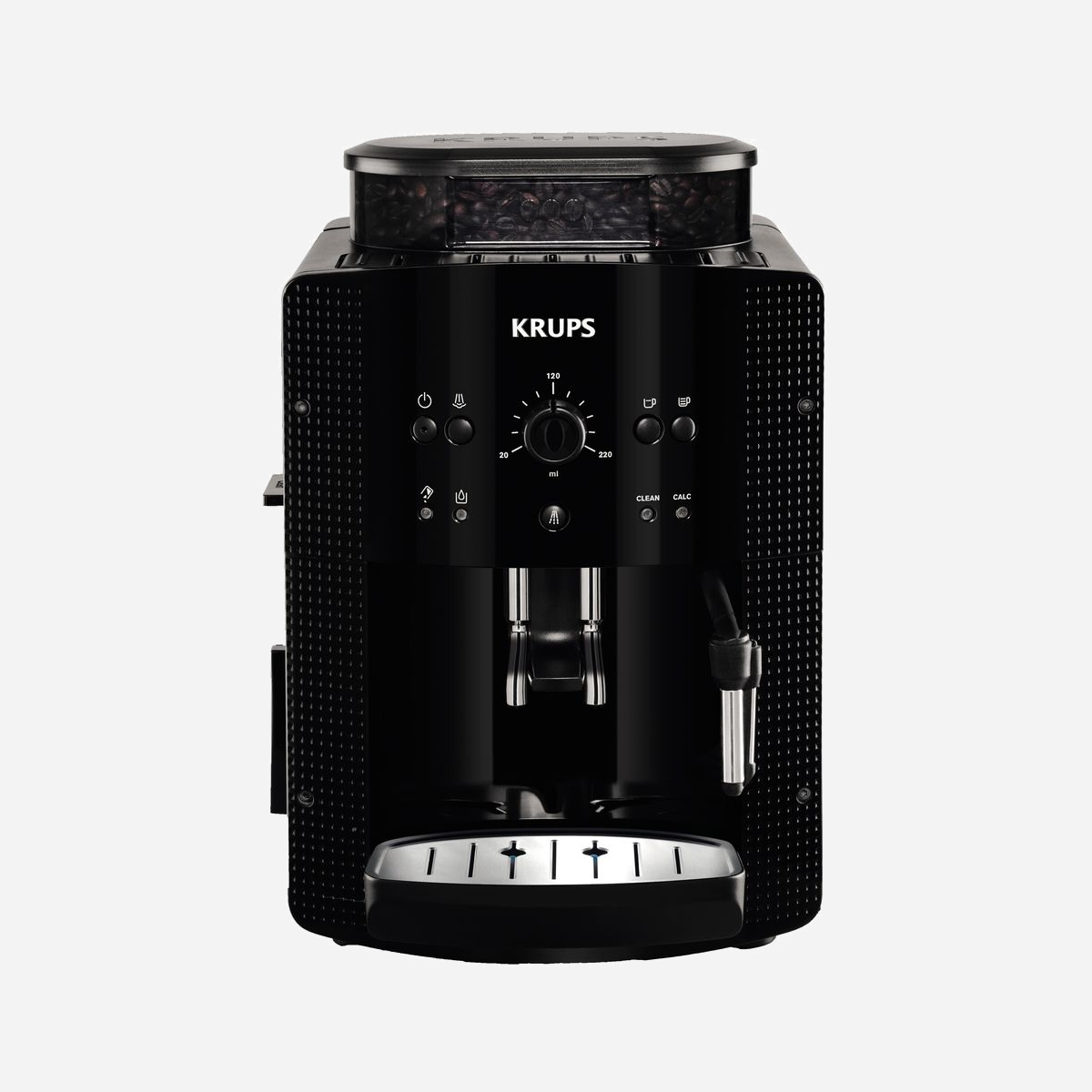 Krups EA8108 Machine Expresso Automatique 1450W, 15 bar, Réservoir 1.8L, Broyeur Intégré 275g, Café Grain/Moulu, 2 Tasses, Filtre Eau, Noir - Krups EA8108. Type de produit: Machine à expresso, Type de cafetière: Entièrement automatique, Capacité du réservoir d'eau: 1,8 L, Type d'entrée à café: Café en grains, Café moulu, Réservoir de café: Tasse, Nombre de becs: 2, Broyeur intégré. Puissance: 1450 W. Couleur du produit: Noir