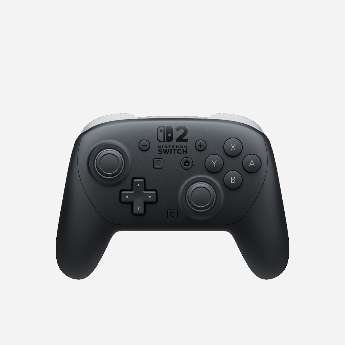 Manette Nintendo Switch 2 Pro Noire Bluetooth, Connecteur USB Type-C, Prise Casque 3.5mm, Batterie 1070 mAh, Accéléromètre & Gyroscope, 240g - <b>Élevez vos sessions de jeu d'un cran avec la manette Pro Nintendo Switch 2.</b><br>La manette possède un bouton C permettant d'ouvrir le menu de GameChat à tout moment, des boutons GL/GR librement configurables, une prise audio pour brancher un casque ou des écouteurs, ainsi que d'autres fonctionnalités.<br><br>Inclut un câble de recharge USB.