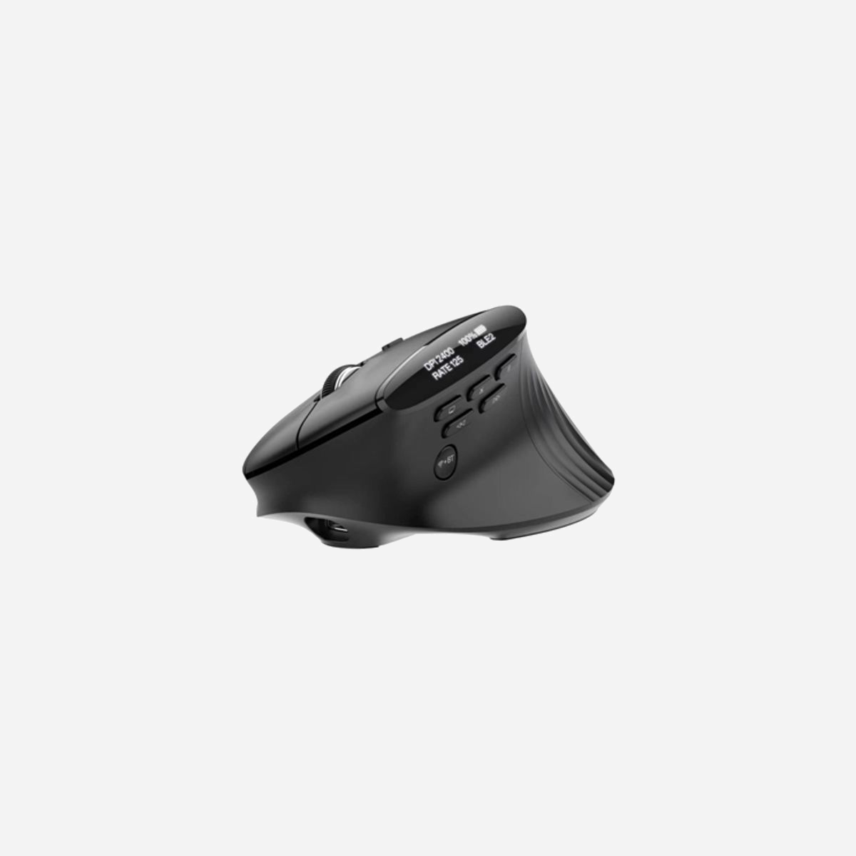 Acer Smart Fit Vertical Mouse - Souris Droitier RF sans fil + Bluetooth 5.0, 8000 DPI, 10 Boutons, Autonomie 120h, Recharge USB-C - Acer Smart Fit Vertical Mouse - Retail pack. Format: Droitier. Interface de l'appareil: RF sans fil + Bluetooth, Résolution en mouvement: 8000 DPI, Quantité de boutons programmables: 10, Type Scroll: Roue. Source d'alimentation: Piles. Couleur du produit: Noir
