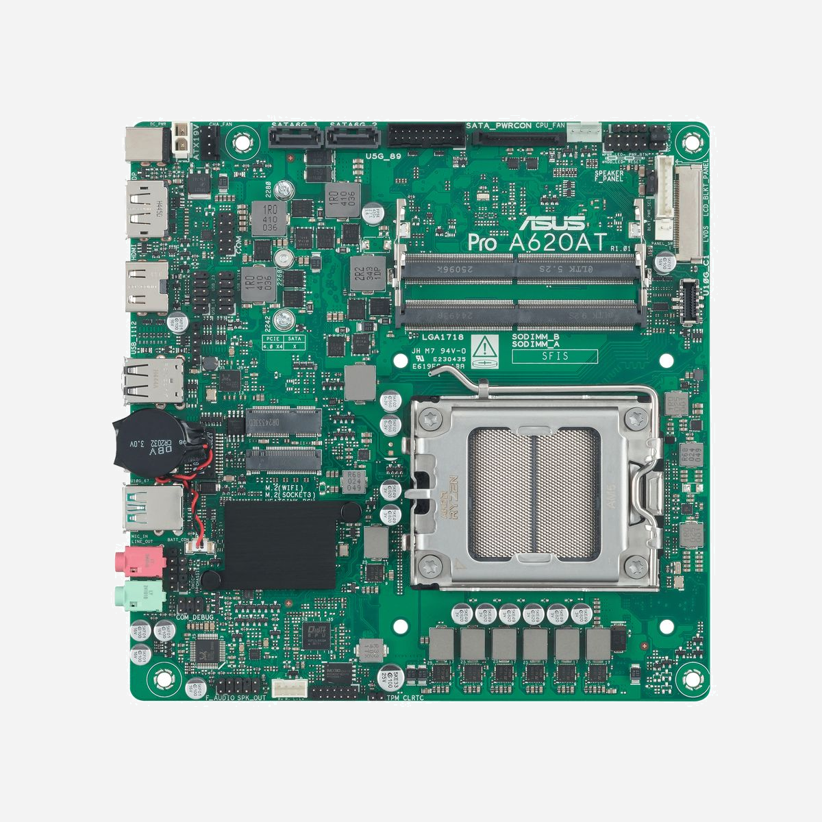 ASUS 90MB1L5M-M0EAYC Carte Mère mini ITX, Socket AM5, AMD Ryzen 7000/8000/9000 Series, DDR5 SO-DIMM, 128Go max, M.2 PCIe 4.0, SATA III - ASUS 90MB1L5M-M0EAYC. Fabricant de processeur: AMD, Socket de processeur (réceptable de processeur): Emplacement AM5, Processeurs compatibles: AMD Ryzen 7000 Series, AMD Ryzen 8000 Series, AMD Ryzen 9000 Series. Types de mémoire pris en charge: DDR5-SDRAM, Mémoire interne maximale: 128 Go, Type de support (slot): SO-DIMM. Interfaces de lecteur de stockage prises en charge: M.2, PCI Express 4.0, SATA III, Types de lecteurs de stockage pris en charge: HDD & SSD. Résolution maximale: 3840 x 2160 pixels. composant pour: PC, Elément de forme de carte mère: mini ITX, famille de composant de produits: AMD