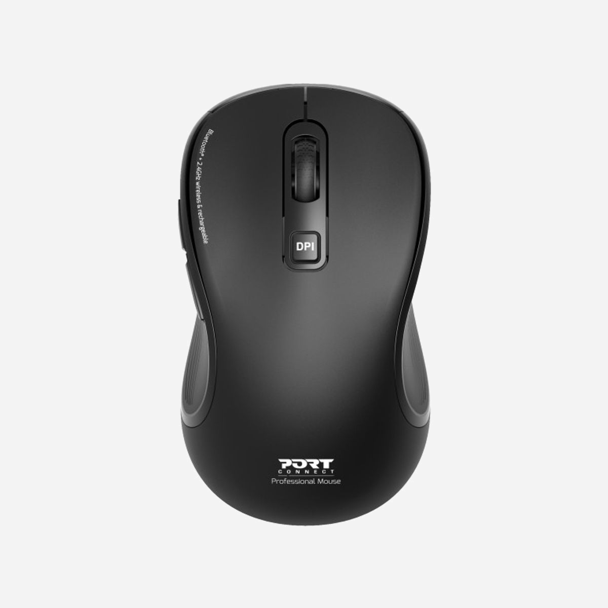 Port Designs 910010 Souris Optique 2400 DPI Ambidextre sans Fil RF + Bluetooth, 5 Boutons Programmables, Batterie 500mAh, Noir - Port Designs 910010. Format: Ambidextre. Technologie de détecteur de mouvement: Optique, Interface de l'appareil: RF sans fil + Bluetooth, Résolution en mouvement: 2400 DPI, Type de boutons: Boutons poussoirs, Quantité de boutons programmables: 5, Type Scroll: Roue. Source d'alimentation: Piles. Couleur du produit: Noir