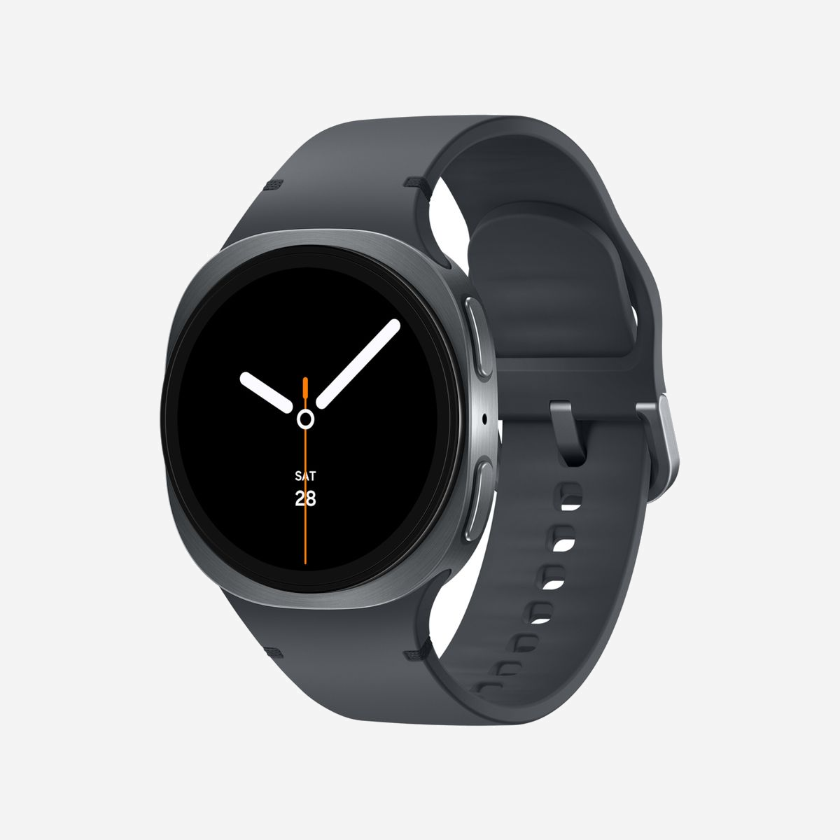 Samsung Galaxy Watch 8 SM-L320NDAADBT 40mm AMOLED Graphite, RAM 2GB, Flash 32GB, Wear OS, GPS, Wi-Fi, Bluetooth 5.3, Batterie 435 mAh - Samsung Galaxy Watch 8. Taille de l'écran: 3,3 cm (1.3"), Technologie d'affichage: AMOLED, Résolution de l'écran: 438 x 438 pixels, Écran tactile. Capacité de la RAM: 2000 Mo, Memoire flash: 32 Go. Wifi. GPS (satellite). Capacité de la batterie: 435 mAh. Poids: 30 g. Couleur du bracelet: Graphite. Système d'exploitation installé: Wear OS