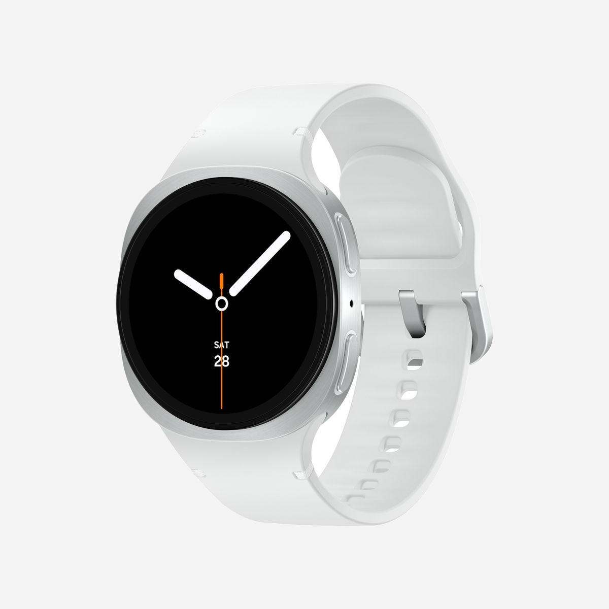 Samsung Galaxy Watch 8 SM-L325FZSADBT Argent : Écran 1.3" Super AMOLED 438x438, 2GB RAM, 32GB Flash, Exynos W1000, 4G, GPS, Wifi, Wear OS, Boîtier 40mm - Samsung Galaxy Watch 8. Taille de l'écran: 3,3 cm (1.3"), Technologie d'affichage: AMOLED, Résolution de l'écran: 438 x 438 pixels, Écran tactile. Capacité de la RAM: 2000 Mo, Memoire flash: 32 Go. Wifi. GPS (satellite). Capacité de la batterie: 425 mAh. Poids: 30 g. Couleur du bracelet: Blanc. Système d'exploitation installé: Wear OS