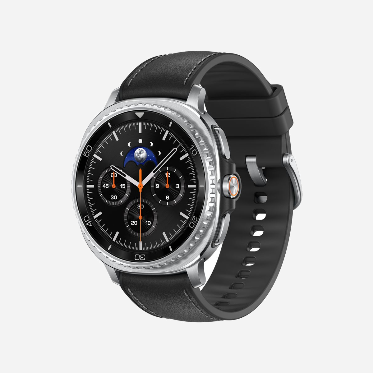 Samsung Galaxy Watch 8 Classic 46mm Argent : Écran 1.3" Super AMOLED 438x438, 2GB RAM, 64GB Flash, Exynos W1000, GPS, Wifi, Bluetooth 5.3, Wear OS - Samsung Galaxy Watch 8 Classic. Taille de l'écran: 3,3 cm (1.3"), Technologie d'affichage: AMOLED, Résolution de l'écran: 438 x 438 pixels, Écran tactile. Capacité de la RAM: 2000 Mo, Memoire flash: 64 Go. Wifi. GPS (satellite). Capacité de la batterie: 445 mAh. Poids: 63,5 g. Couleur du bracelet: Noir. Système d'exploitation installé: Wear OS