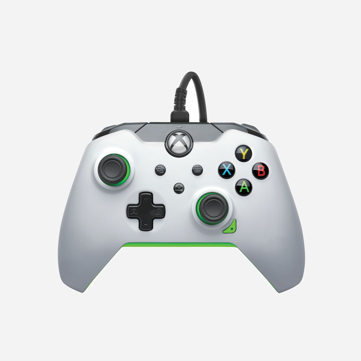 Manette filaire PDP 049-012-WG Vert/Blanc pour Xbox Series X|S/Xbox One/PC, USB Type-C, Câble 2.43m, Jack 3.5mm, Compatible Windows 10/11 - Écrasez vos adversaires avec style grâce à la PDP Manette filaire pour Xbox ! <br><br>Avec l'appli PDP Control Hub gratuite, vous pouvez reconfigurer les boutons, régler les zones mortes, et plus encore pour personnaliser votre gameplay. Paramétrez l'audio du jeu et du chat en toute simplicité à l'aide des contrôles audio situés sur le D-pad, et ne manquez pas un seul moment. Communiquez avec vos coéquipiers à l'aide du port jack audio 3,5 mm intégré ou mettez votre micro en sourdine en appuyant deux fois sur la touche Fonction. Un câble amovible de 240 cm vous offre tout l'espace nécessaire pour vous détendre sur le canapé. Partagez vos captures d’images et de vidéos facilement avec la touche Partager. Obtenez 1 mois gratuit de Xbox Game Pass Ultimate pour accéder à plus de 100 jeux de haute qualité!<br><br>La PDP Manette filaire est compatible Xbox Series X|S, Xbox One et Windows 10/11, et est un produit de licence officielle.