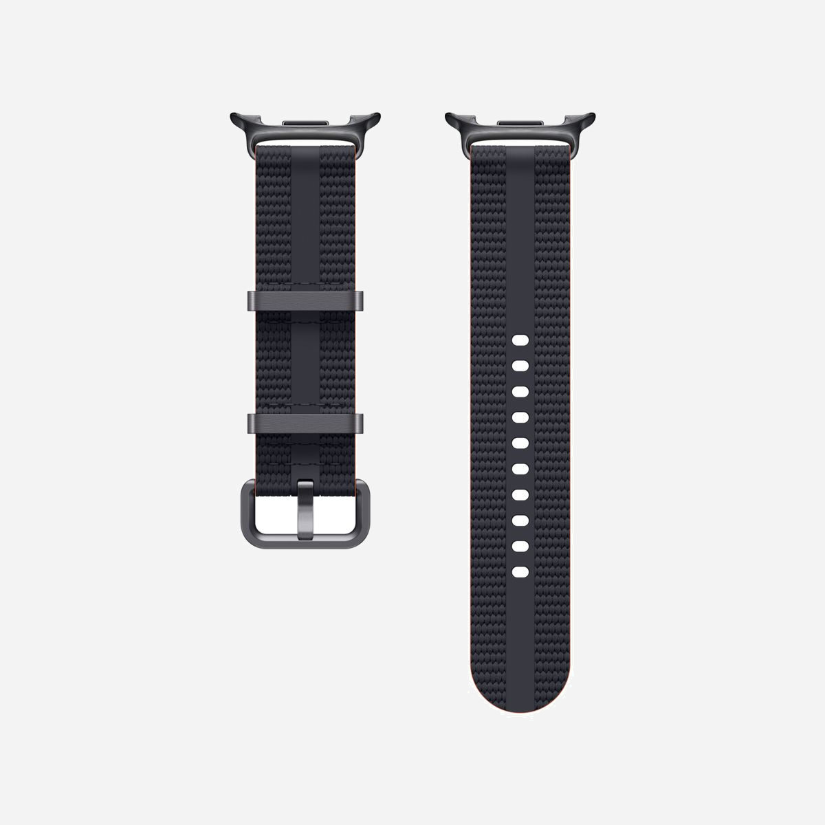 Bracelet Samsung ET-SOL32SBEGEU Graphite Taille S/M pour Galaxy Watch8 / Watch8 Classic (Nylon/Textile) - L'alliance du sport et de l'élégance<br>Commencez la journée du bon pied avec le bracelet sport chic. Léger et stylé, il mise sur des lignes fines, des couleurs subtiles et une touche graphique pour un look sport chic qui vous accompagne partout.<br><br>Affirmez votre style<br>Disponible dans un éventail de couleurs tendances du bleu nuit au sauge, le bracelet Sport chic accompagne naturellement vos journées — de la séance de sport à vos sorties en ville. Un design qui allie confort, confiance et liberté de mouvement.<br><br>Système d'attache dynamique<br>Plus besoin de tutoriel complexe ! Changez de bracelet très simplement en un clic, grâce au nouveau Système d'attache dynamique. En plus de vous assurer un ajustement parfait, il vous permet de changer rapidement de bracelet suivant vos envies.