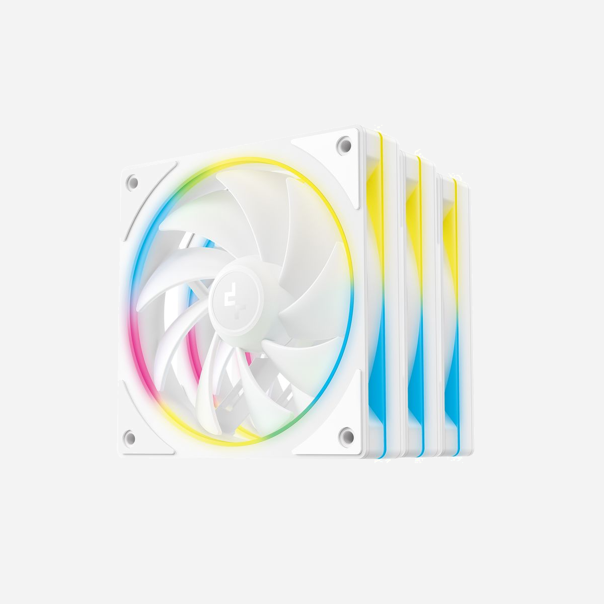 DeepCool FL12 SE WH Kit 3 Ventilateurs 120mm PWM 4-Pin, 400-1900 RPM, 50.74 CFM, 28.67 dBA, Roulement Hydraulique, LED RGB 3-Pin, Blanc - DeepCool FL12 SE WH 3-in-1. Type: Ventilateur, Diamètre du ventilateur: 12 cm, Pression d'air maximale: 2,04 mmH2O, Type de roulement: Hydraulique. Couleur du produit: Blanc